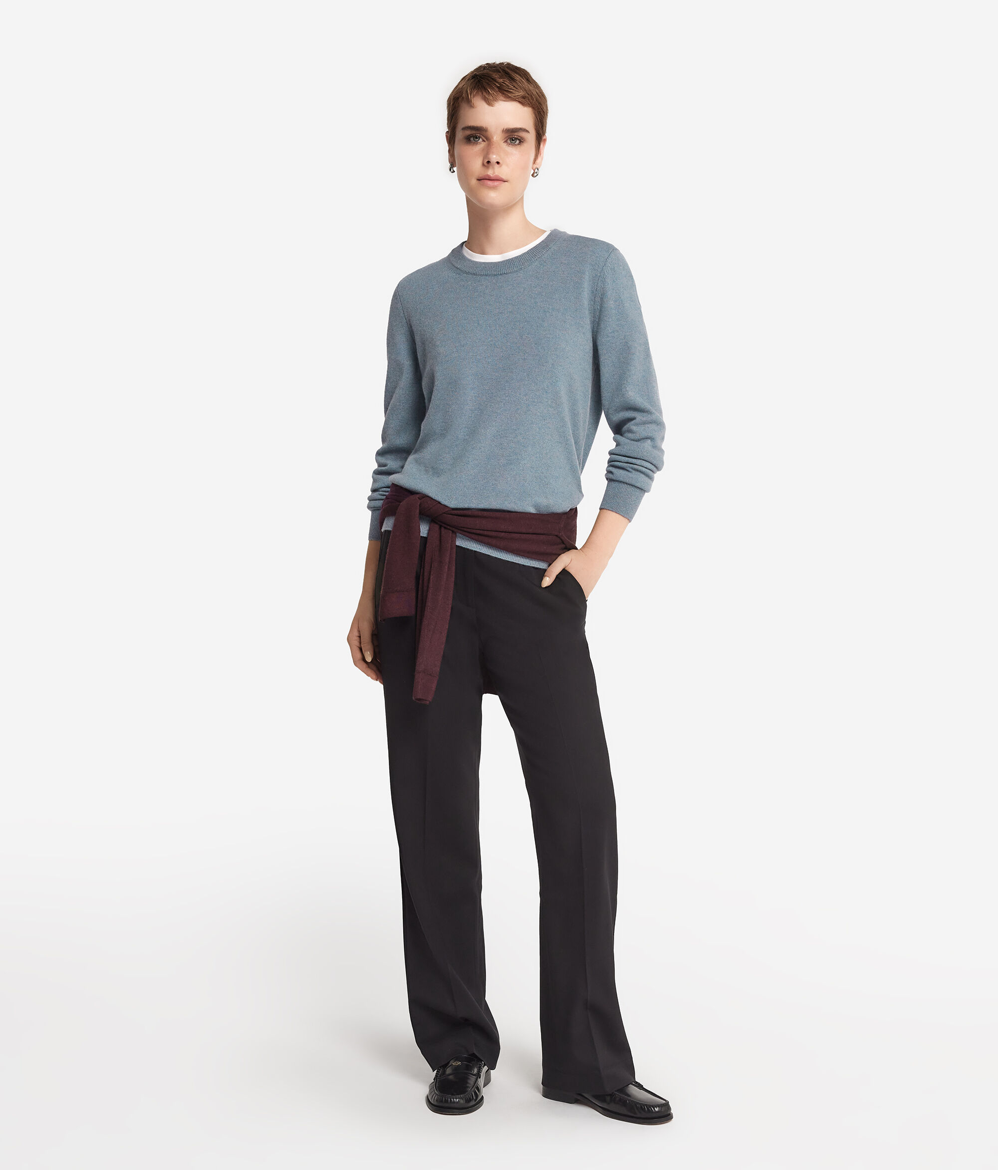 Long-Sleeved Ultrasoft Cashmere Round-Neck Jumper