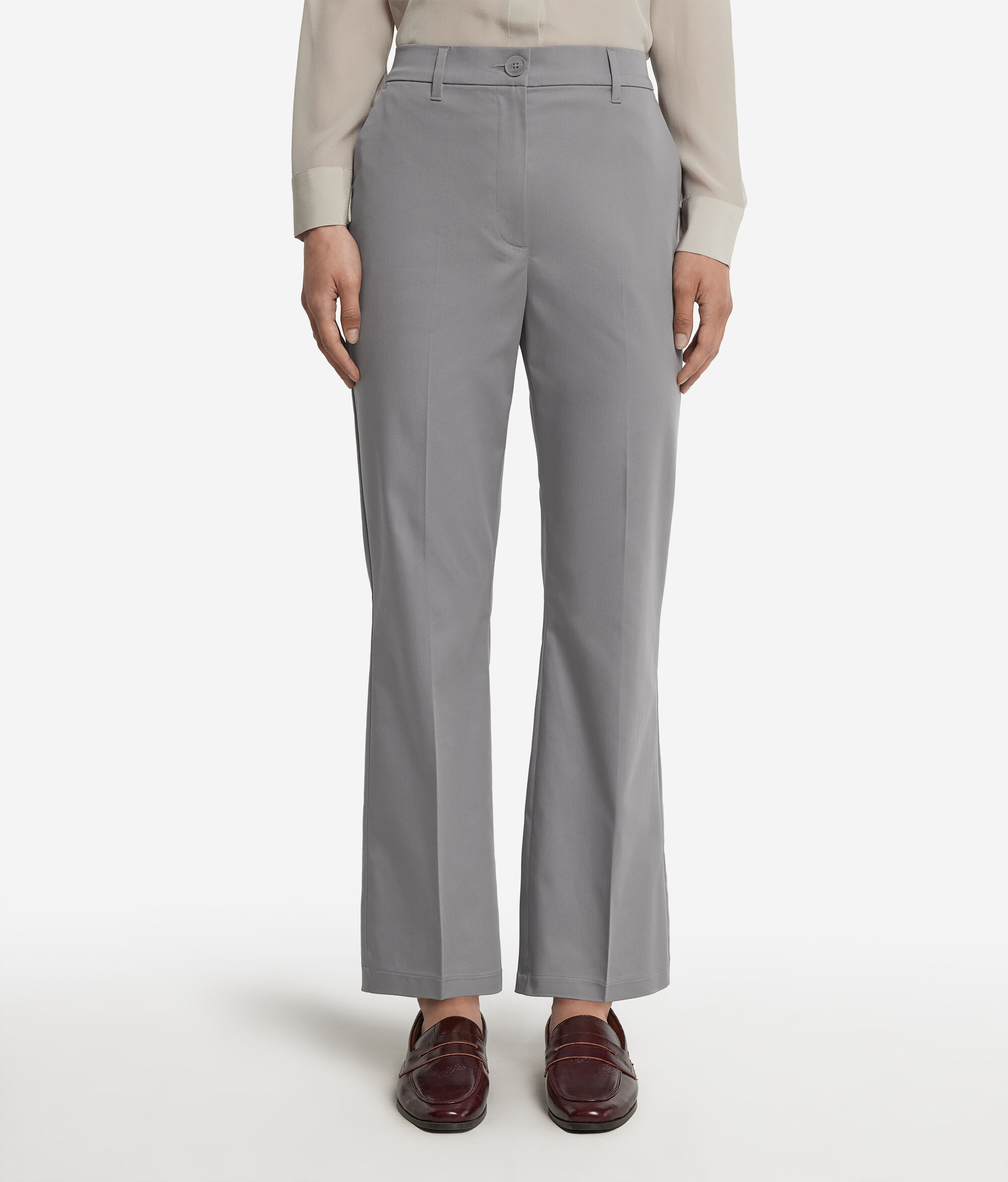 Cotton Fabric Trumpet-Flared Trousers