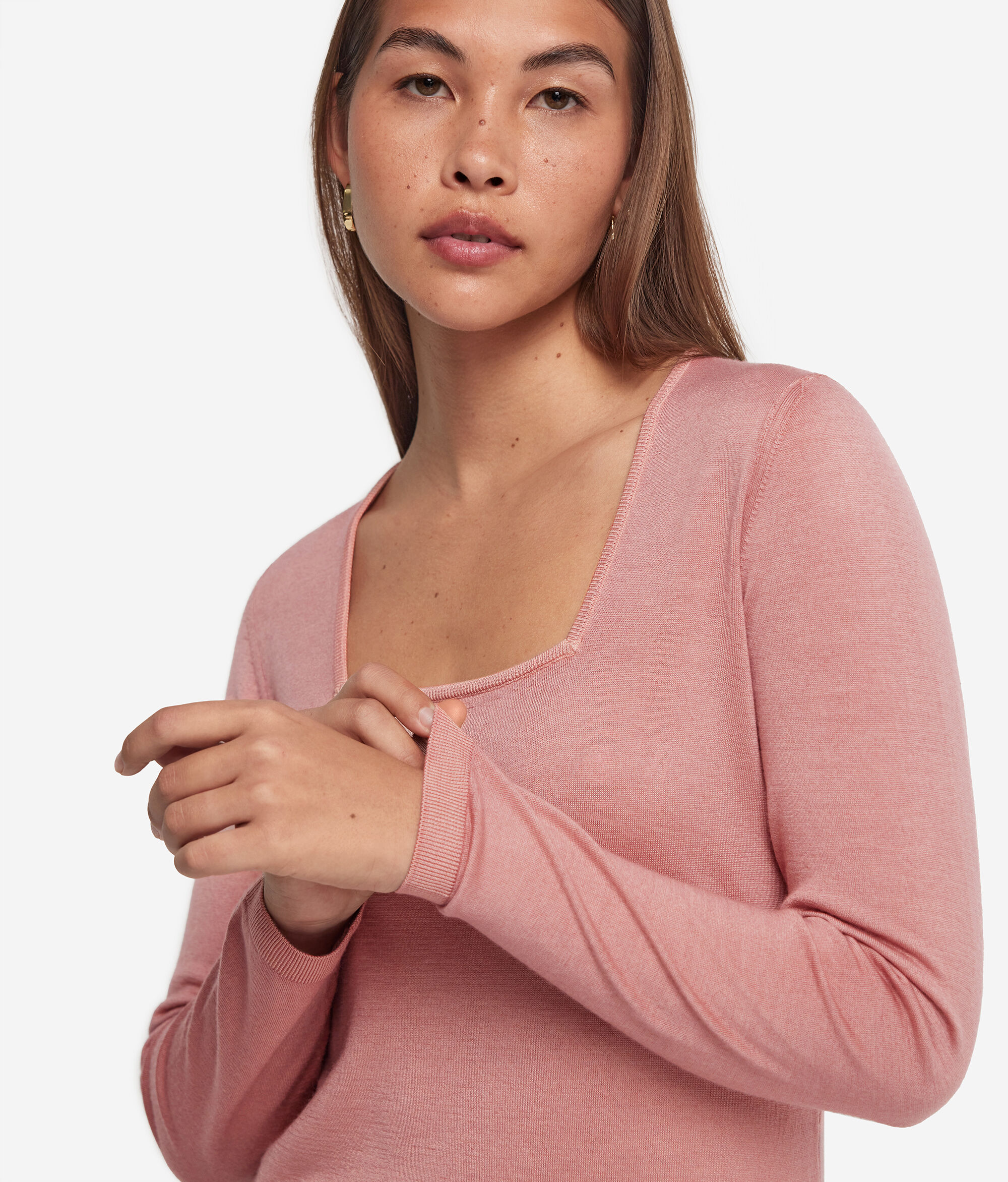 Pullover mit quadratischem Ausschnitt aus Kaschmir Ultrafine