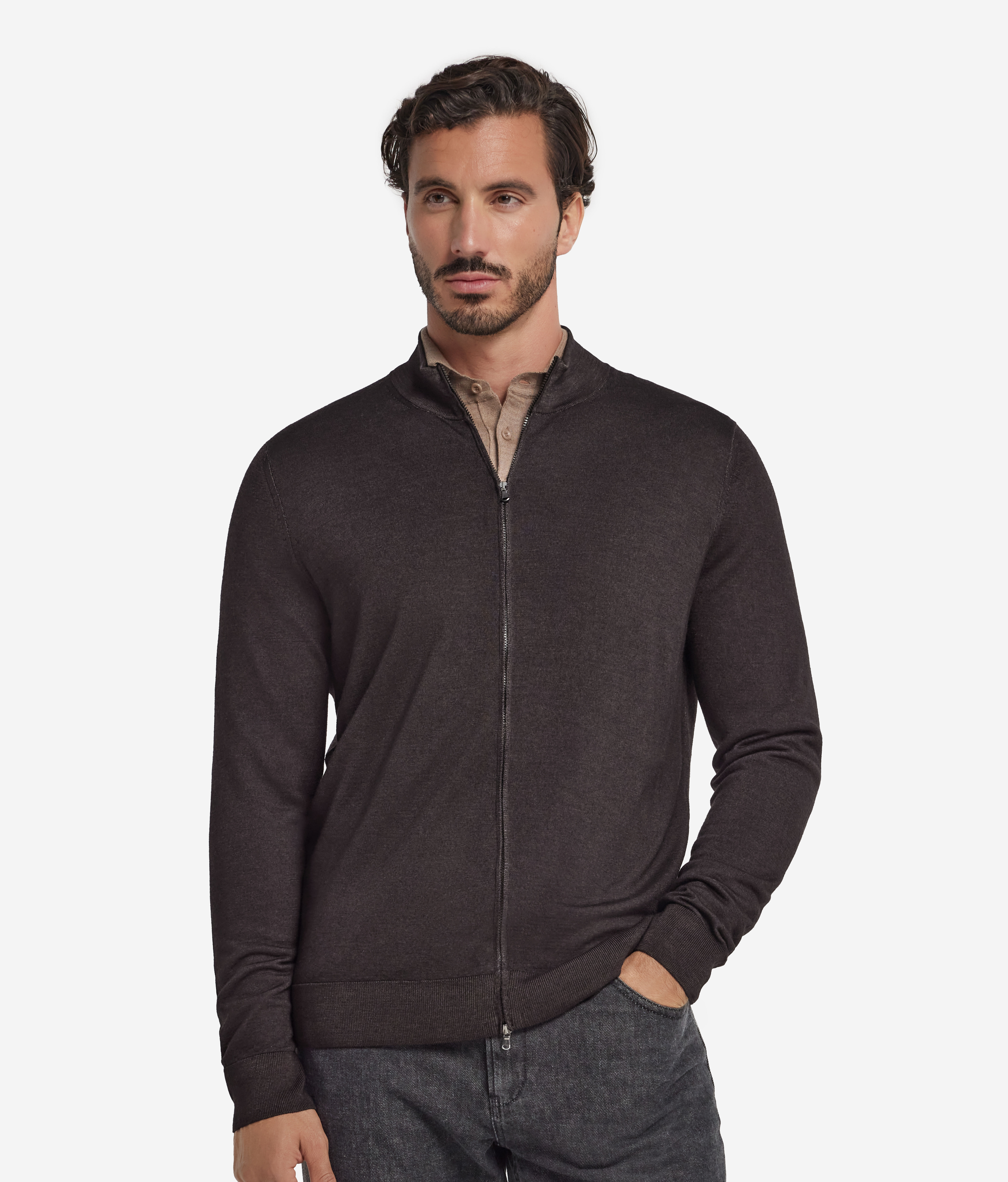 Cardigan mit Reißverschluss aus Kaschmir