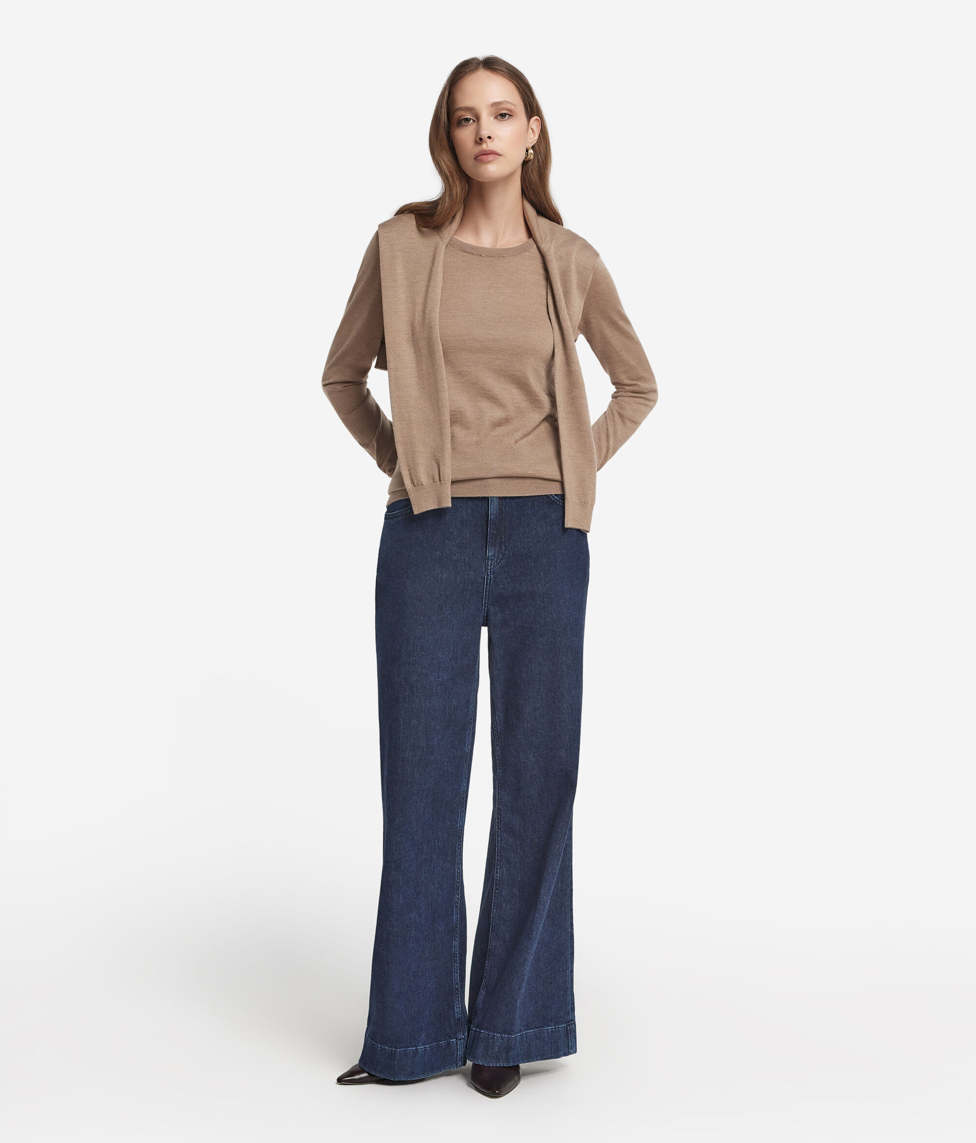 Jersey con cuello redondo de cashmere ultrafine