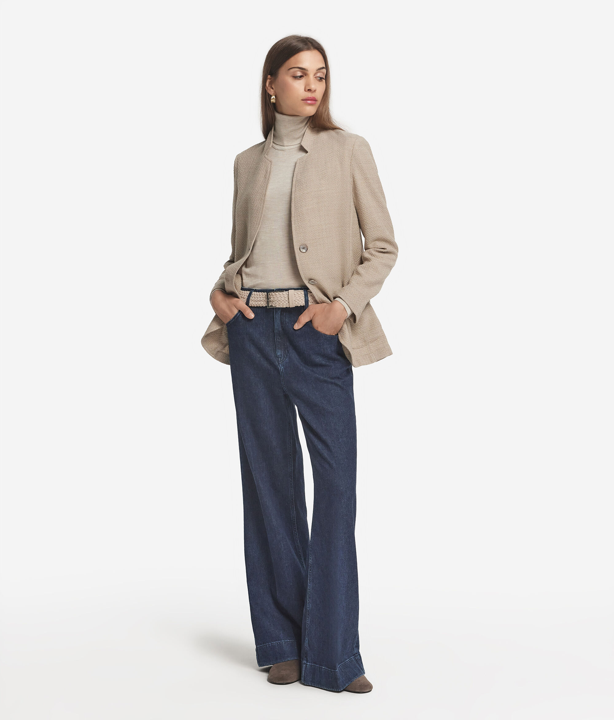Masculine inspired mouliné jacket