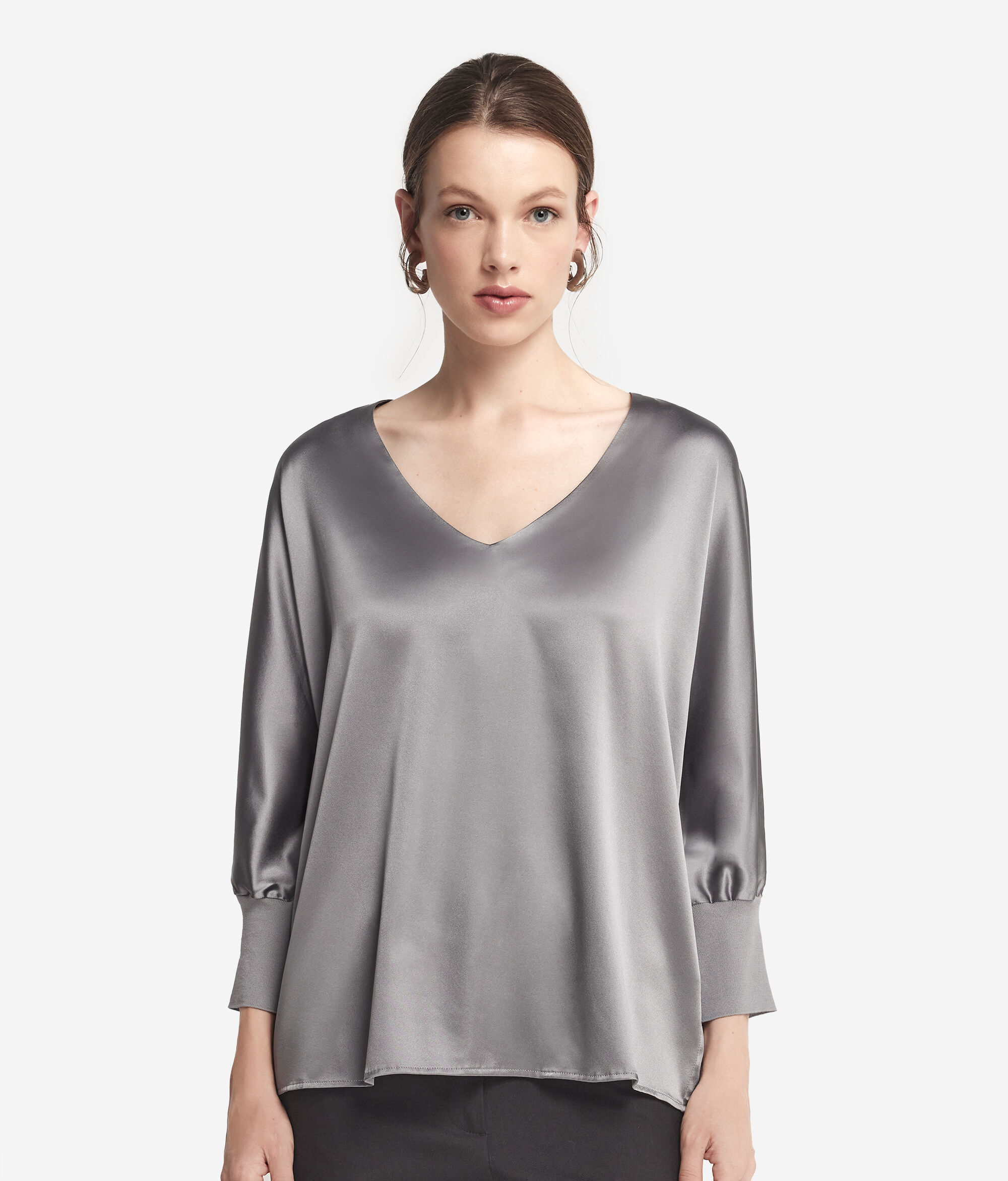 V-Neck Silk Blouse