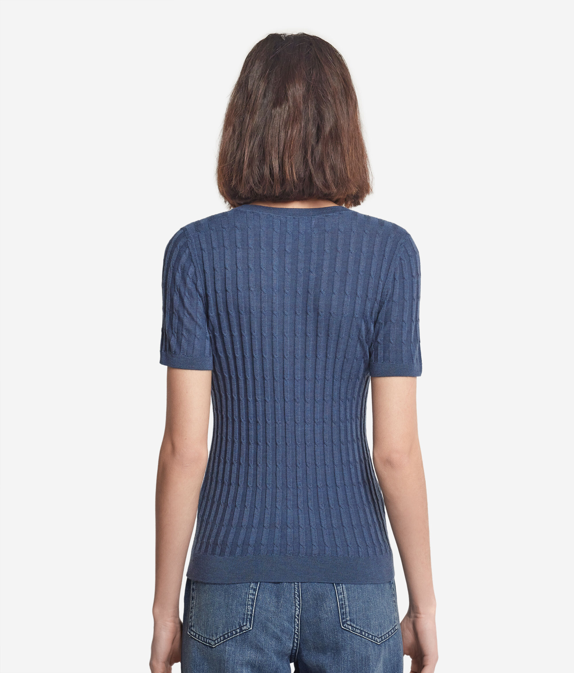 Maglia con Motivo a Treccina in Cashmere Ultrafine