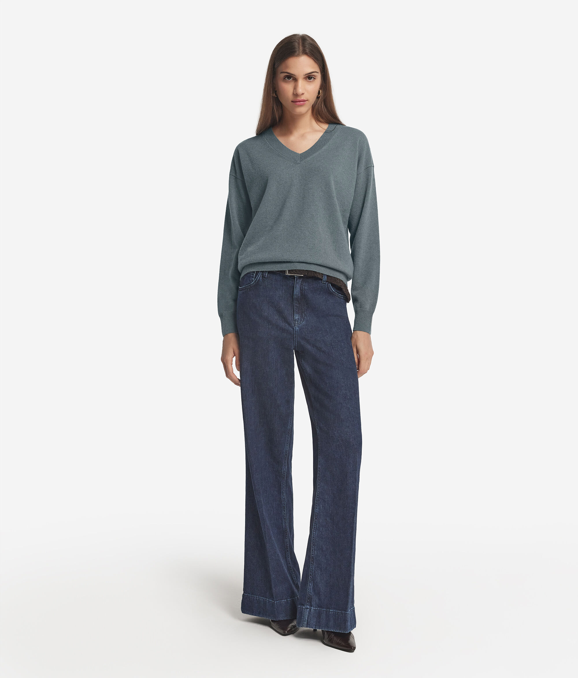 Sweter z dekoltem w serek z kaszmiru Ultrasoft