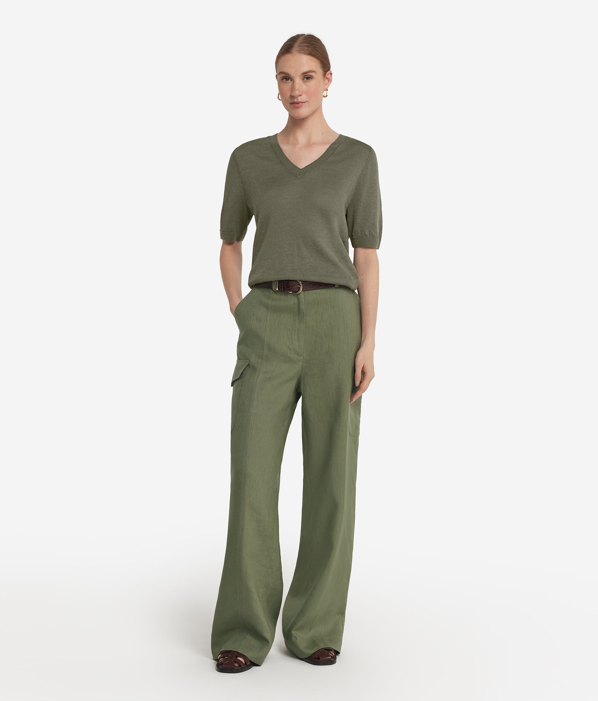Linen Cargo Trousers