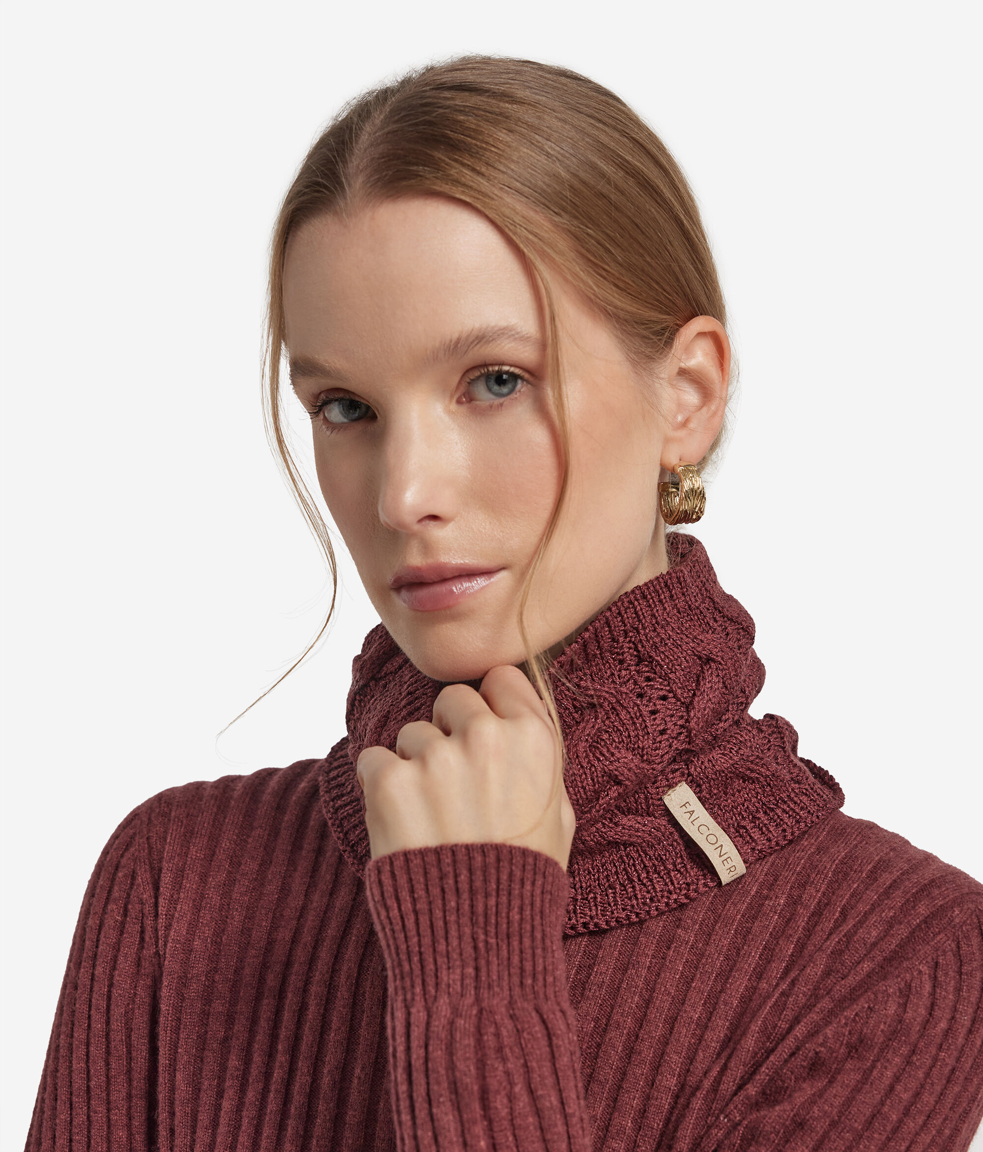 Grijač za vrat s pletenicama od lamé vune