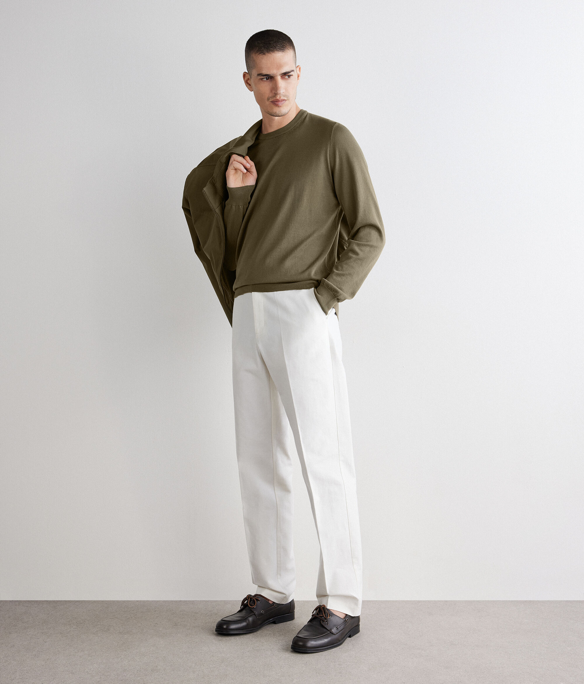 Μακρυμάνικη βαμβακερή μπλούζα με στρογγυλή λαιμόκοψη