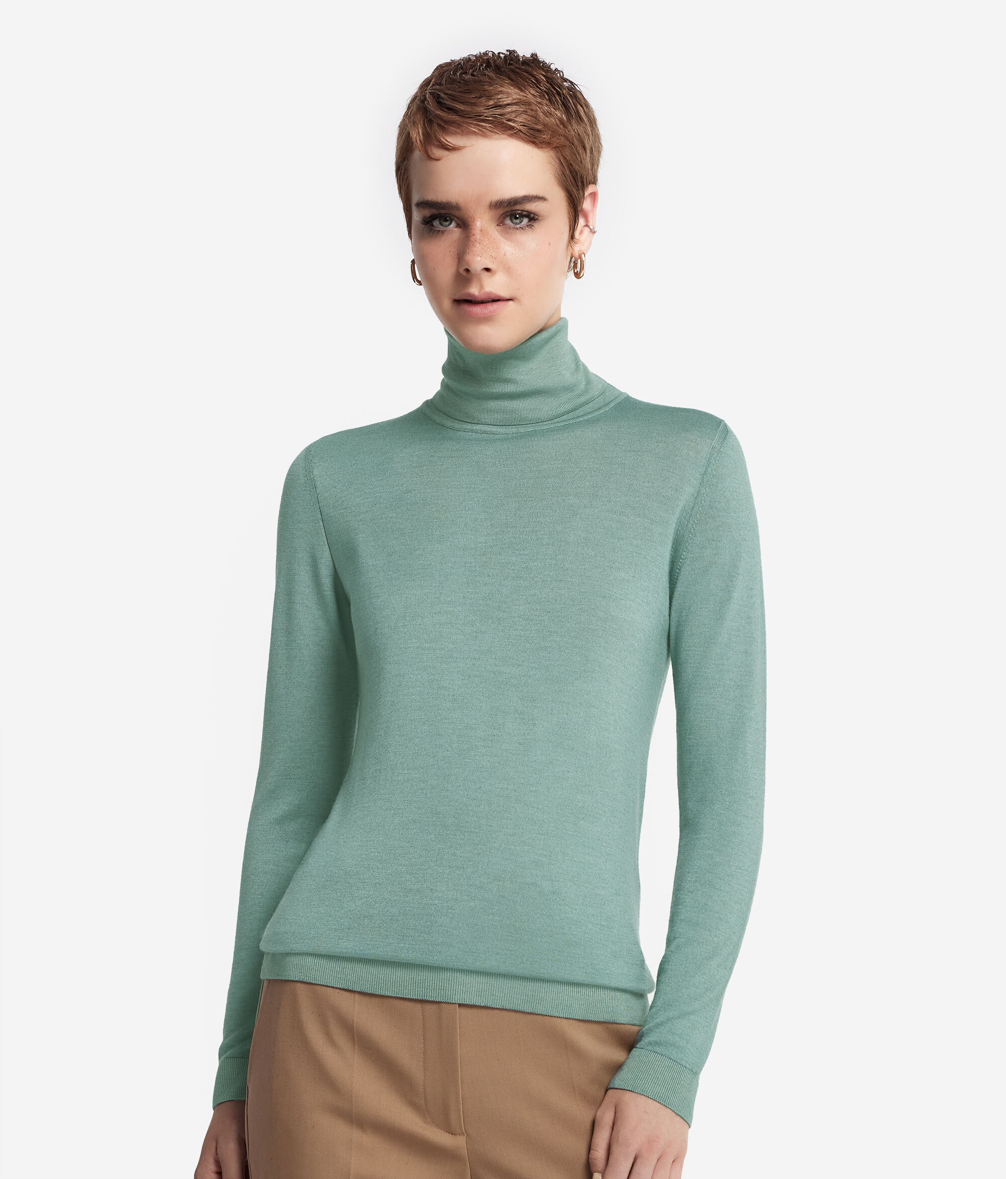 Jersey de cuello vuelto de cashmere ultrafine