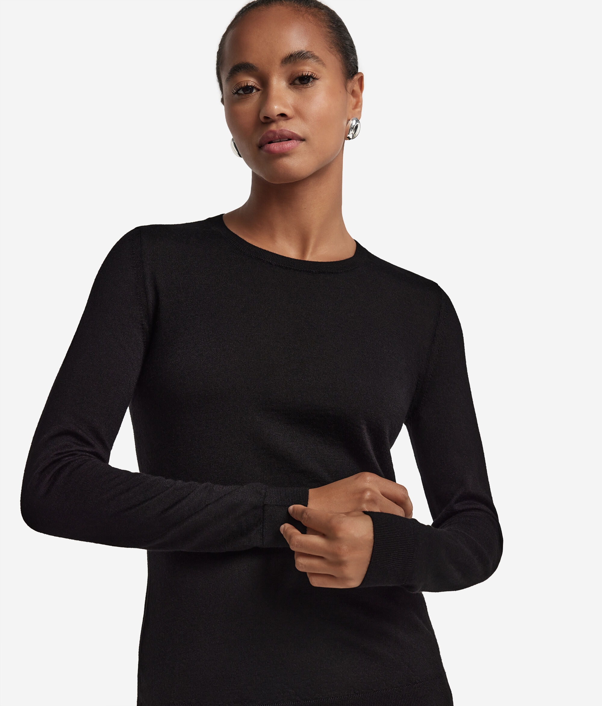 Jersey con cuello redondo de cashmere ultrafine