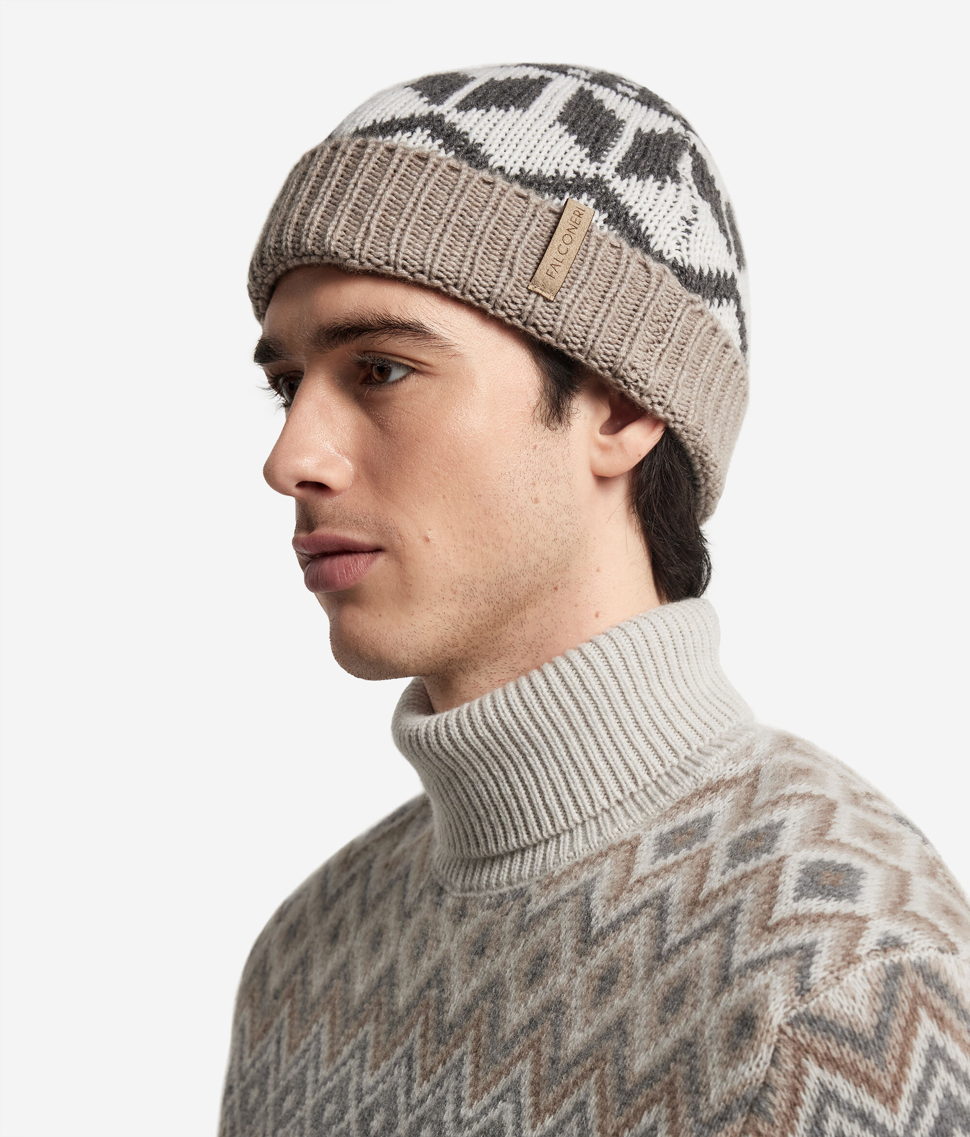 Bonnet en cachemire jacquard