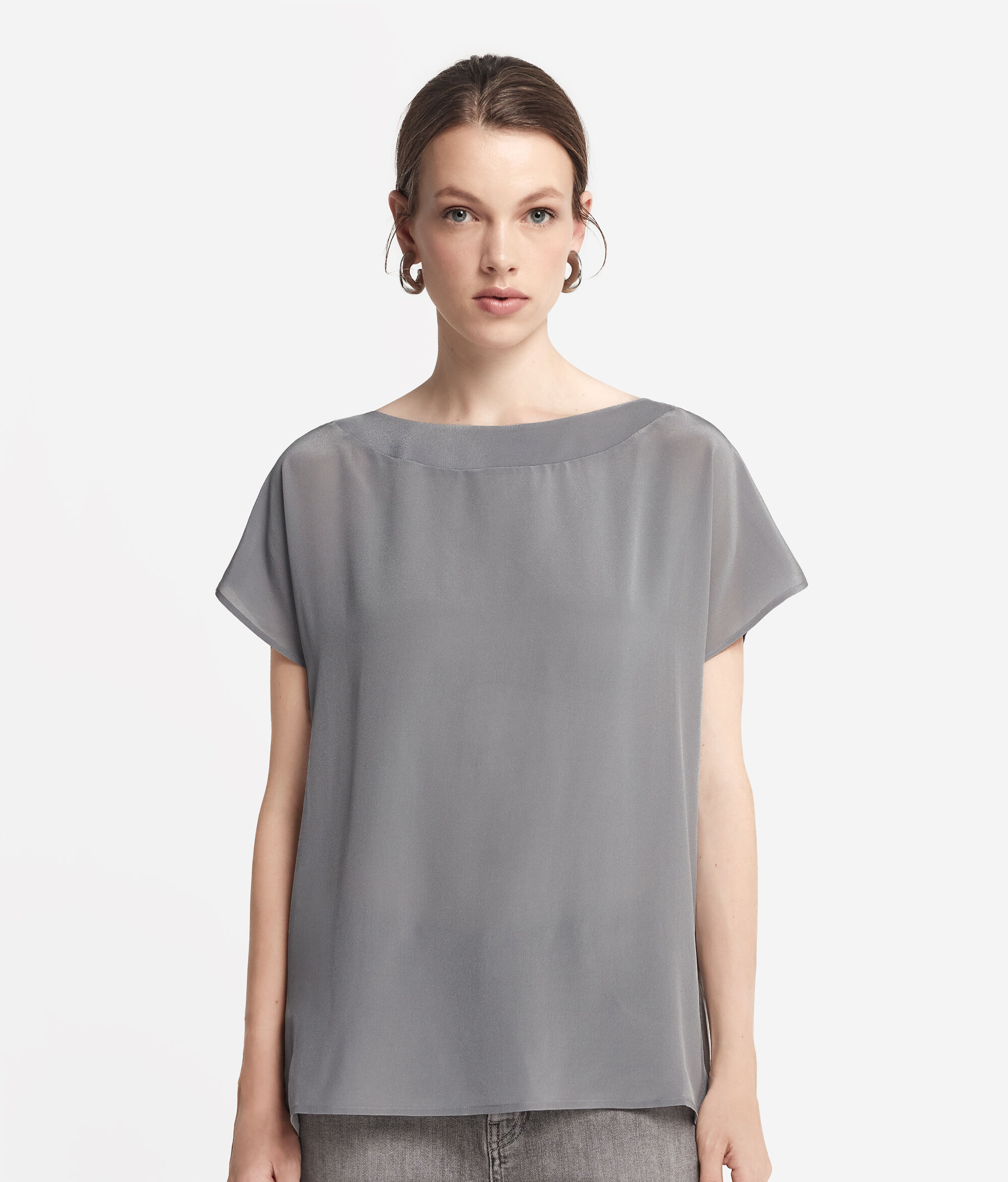 Silk and Modal Boat-Neck T-Shirt