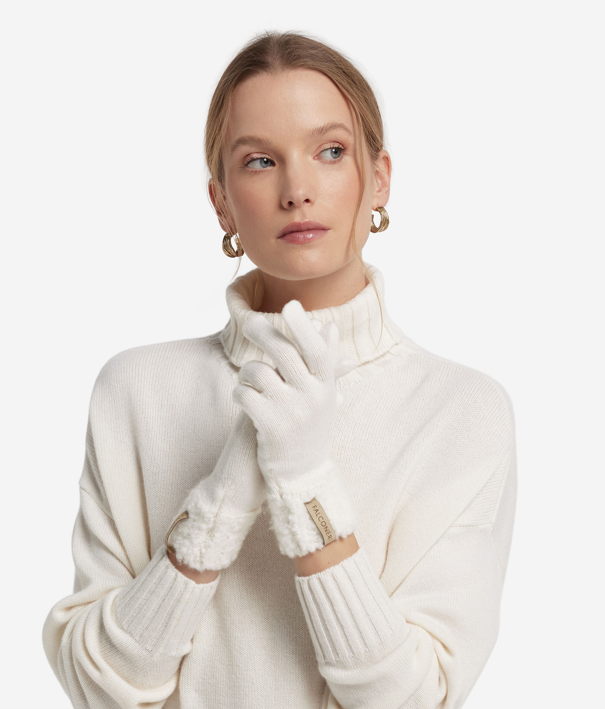 Handschuhe aus Kaschmir Ultrasoft und Bouclé