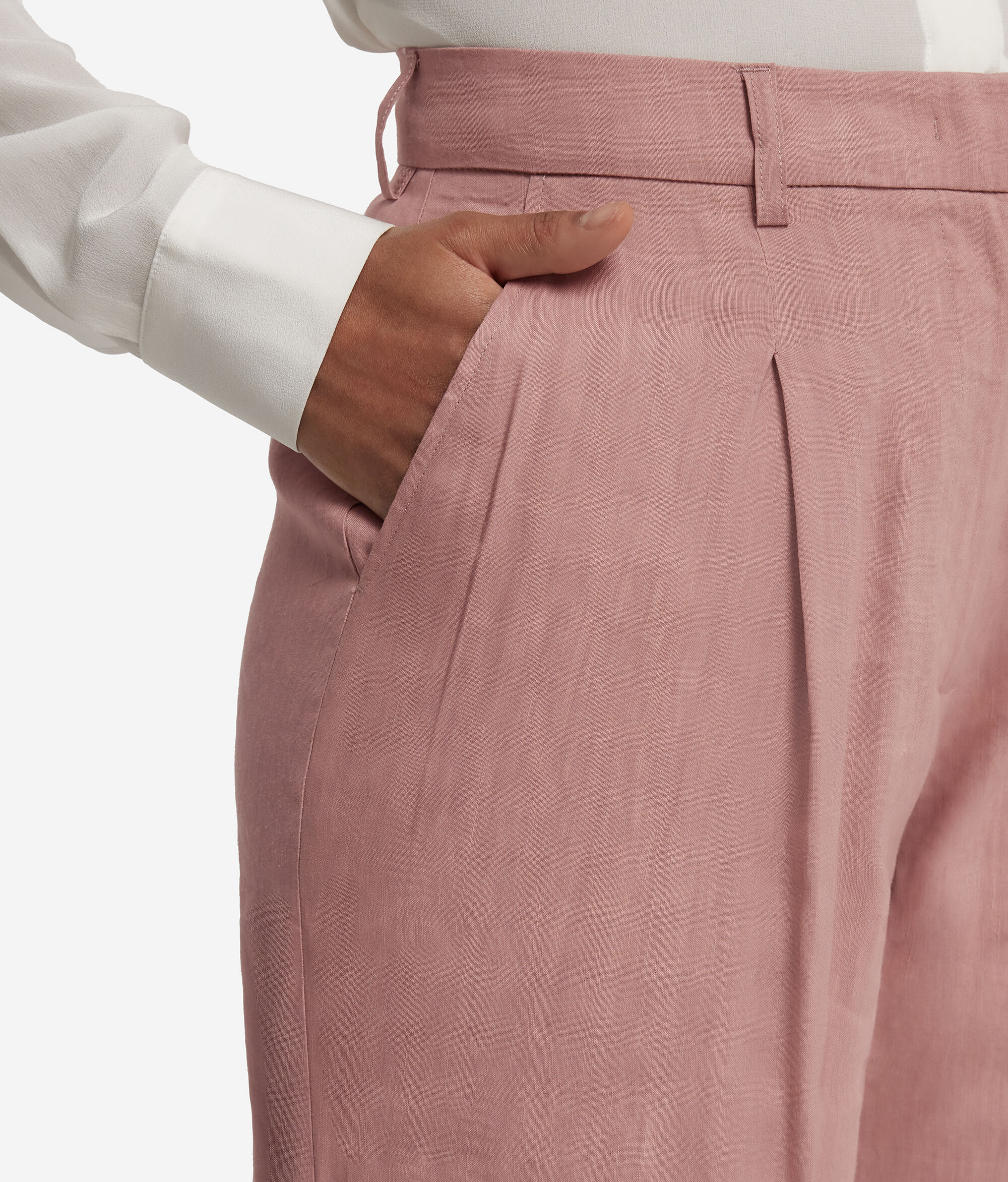 Linen Viscose Wide Leg Pants