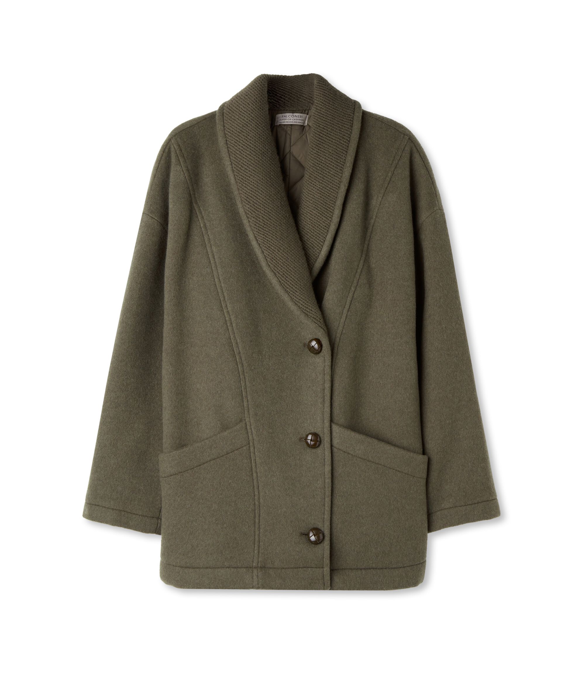 Abrigo en Cashmere Colore Barro