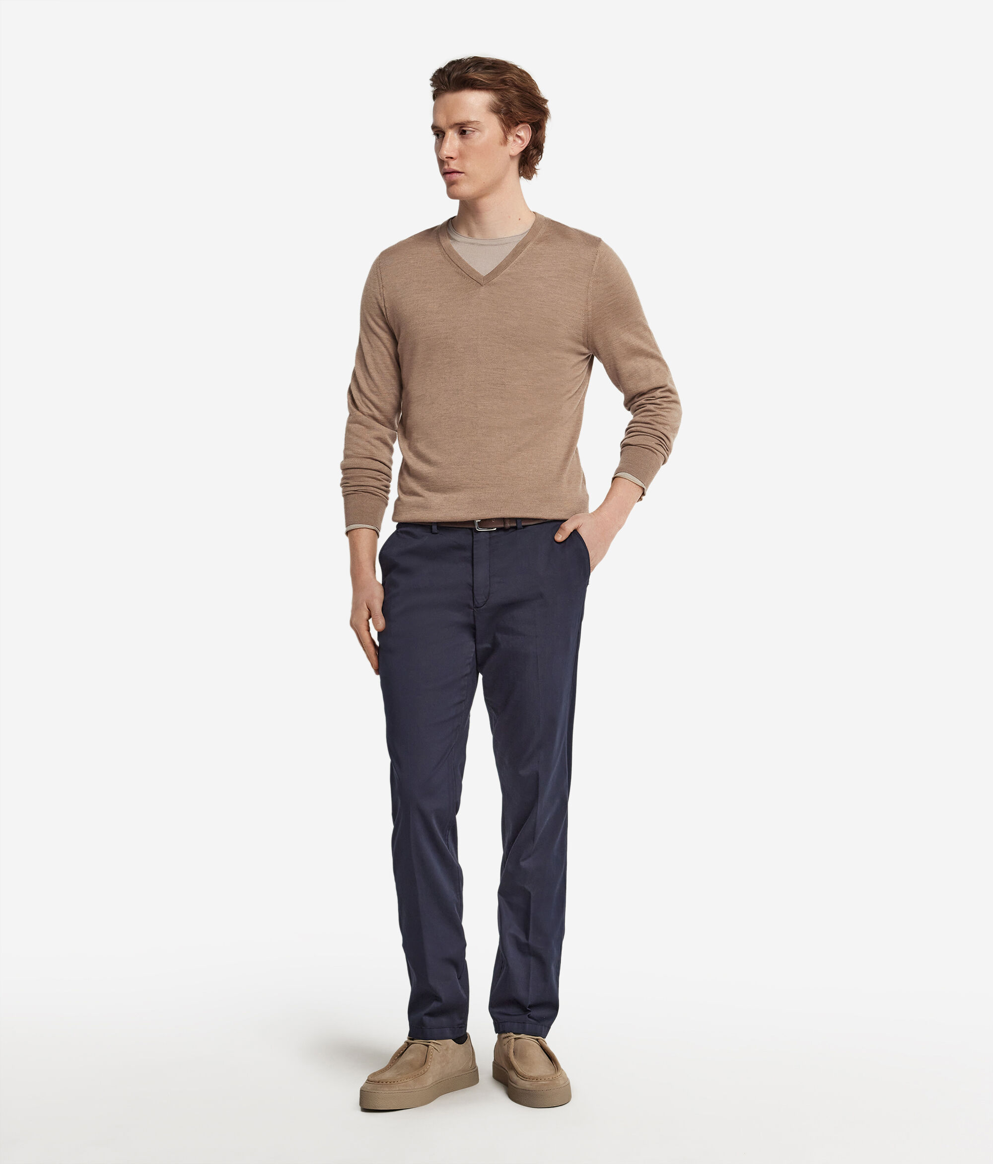 Pulover s ovratnikom na V-izrez od ultrafinog kašmira