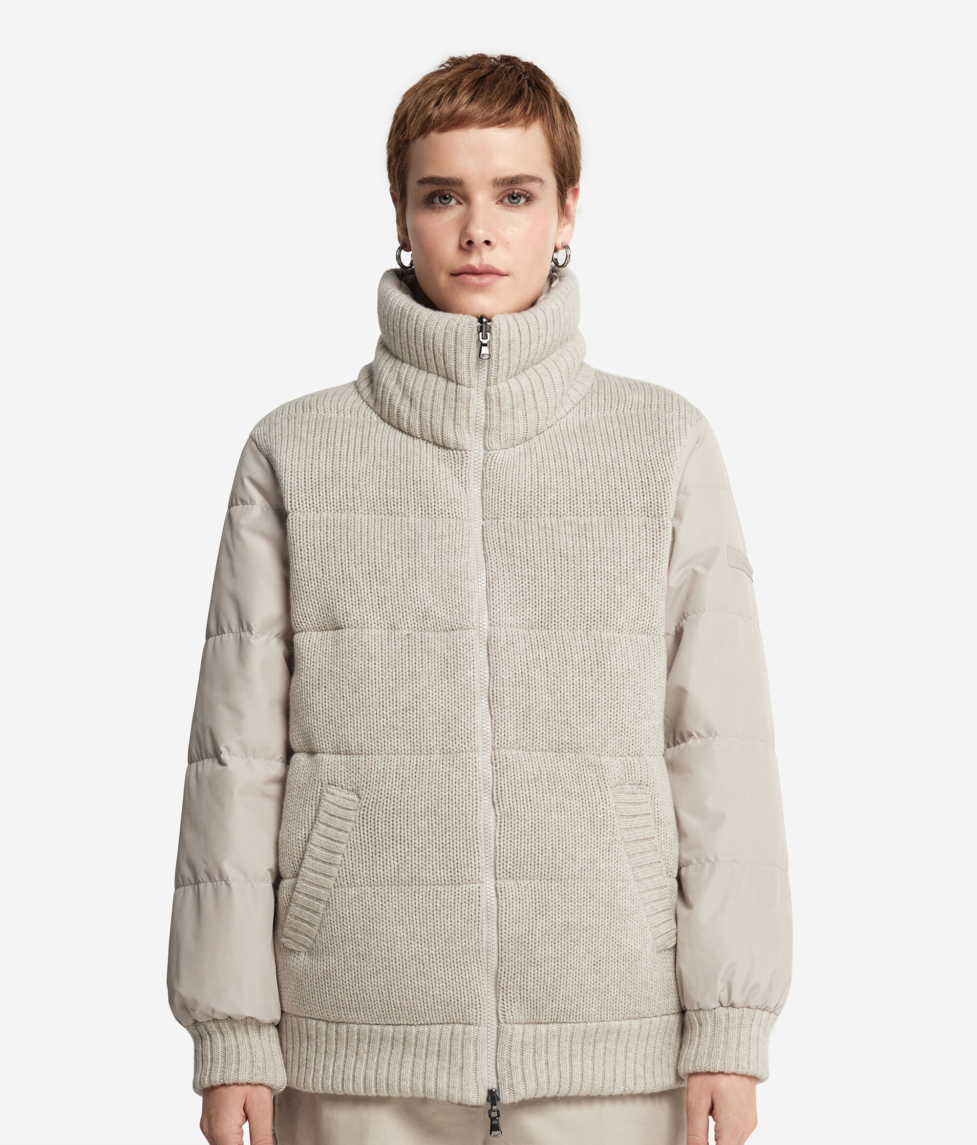 Cashmere Tricot Reversible Down Jacket