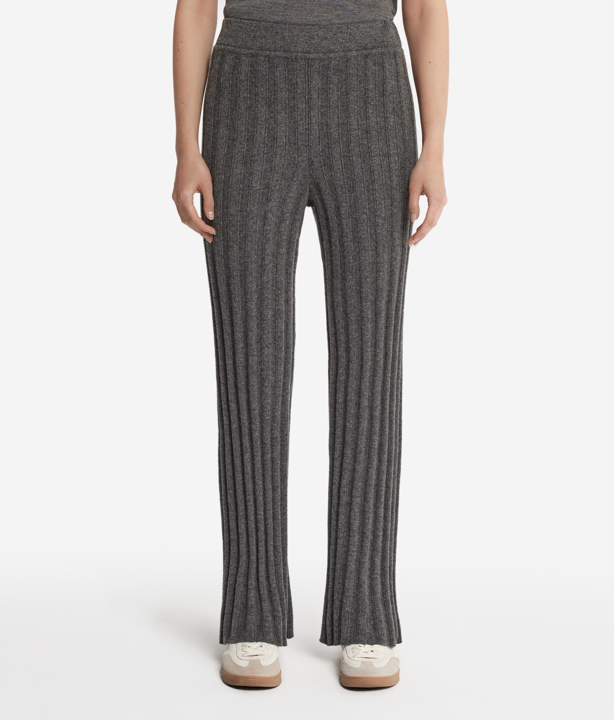 Cashmere Ribbed Palazzo Pants