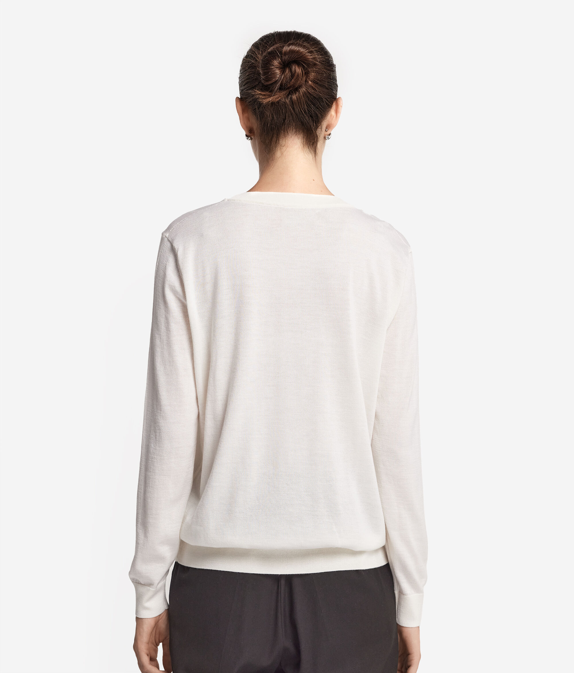 Jersey con cuello redondo de cashmere ultrafine