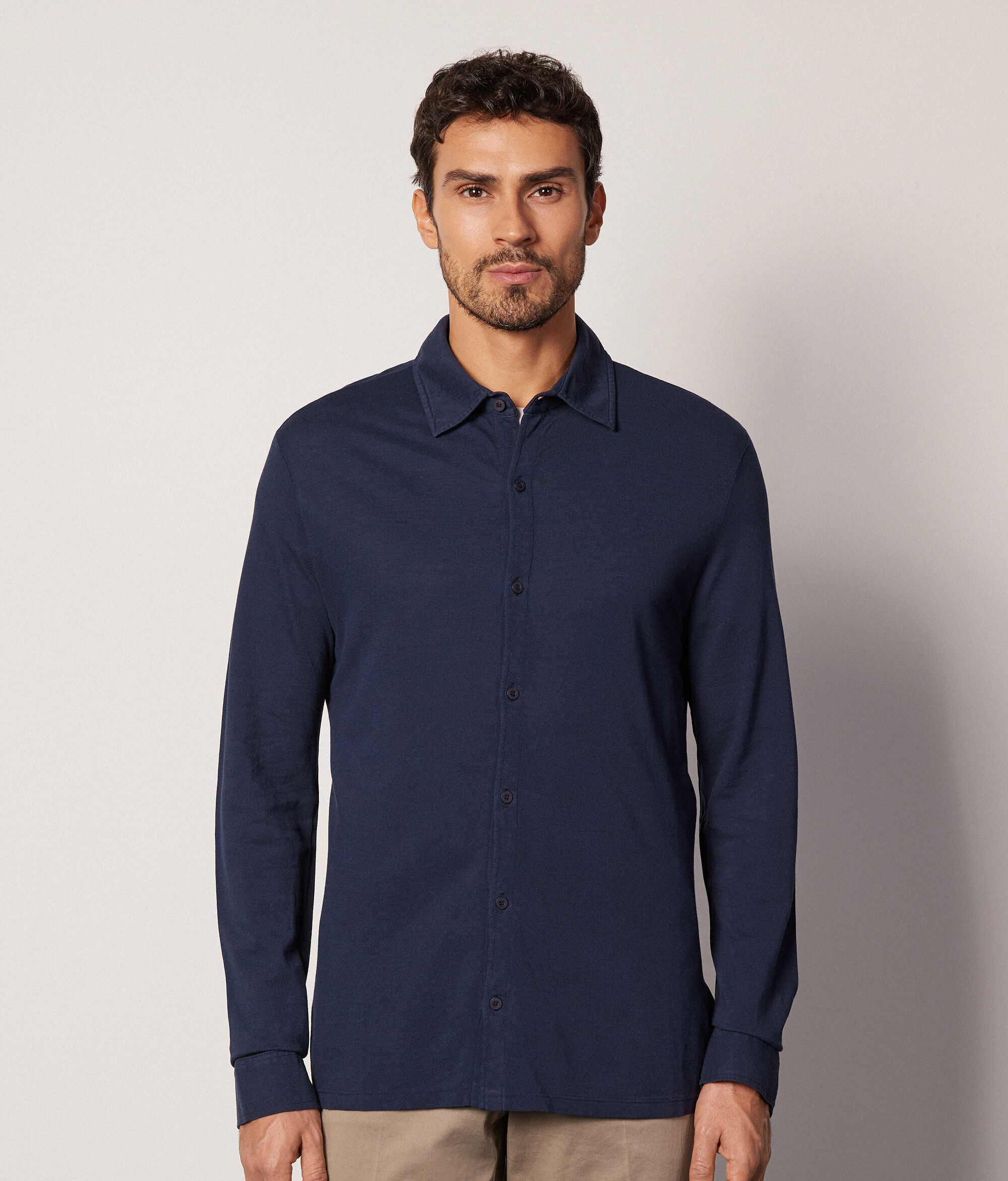 Cotton and Silk Piqué Shirt