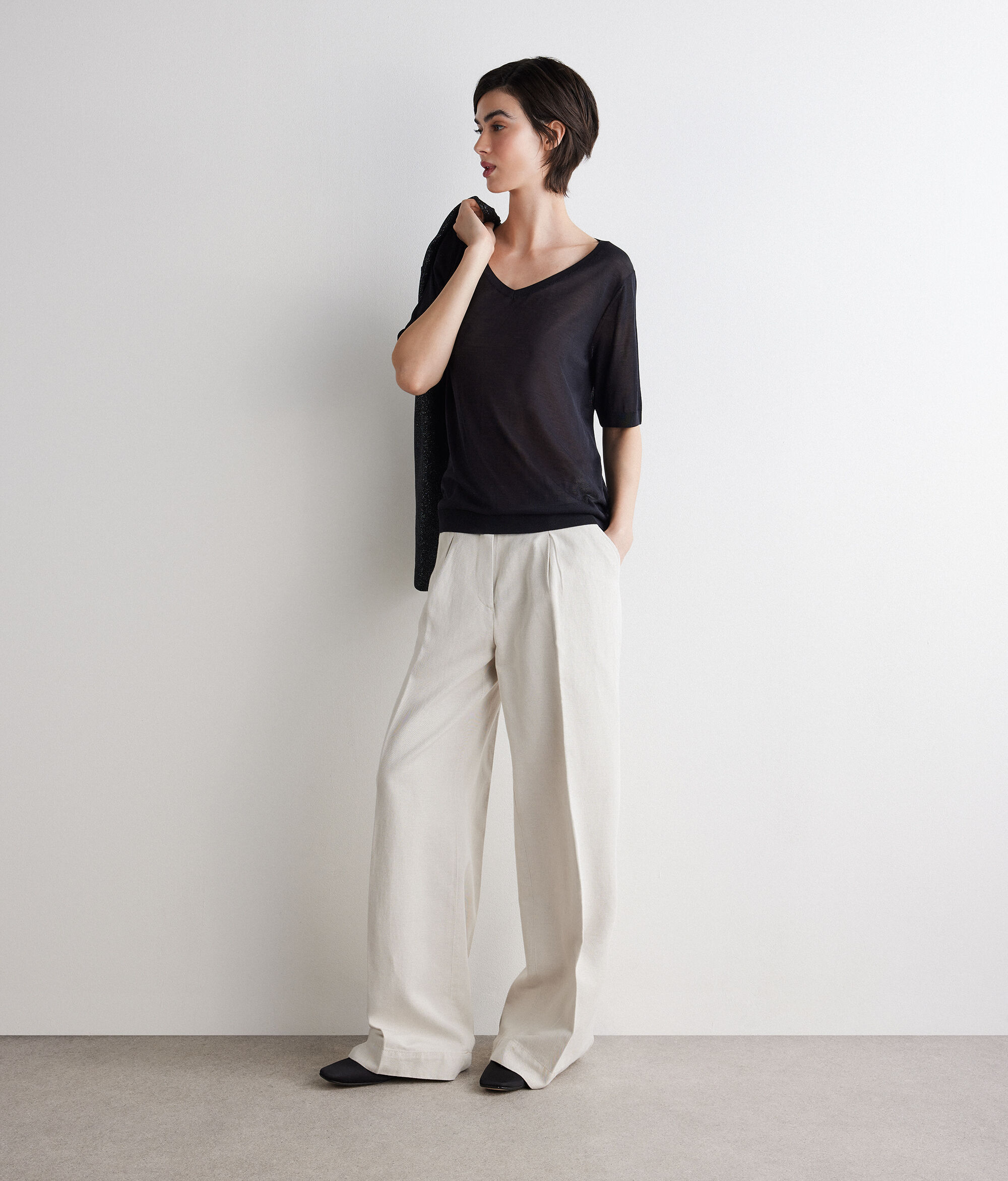 Samarreta amb escot en punta de seda