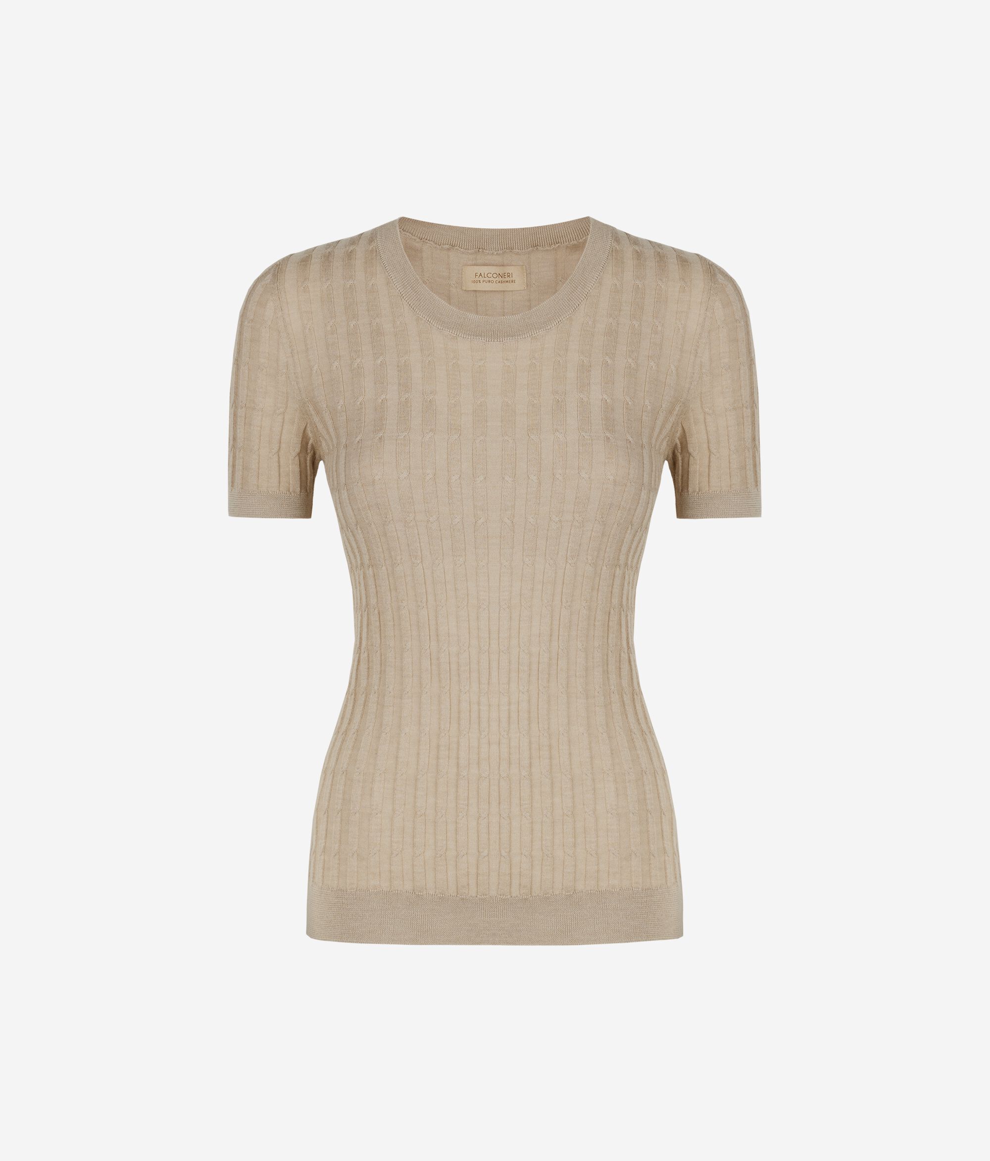 Maglia con Motivo a Treccina in Cashmere Ultrafine