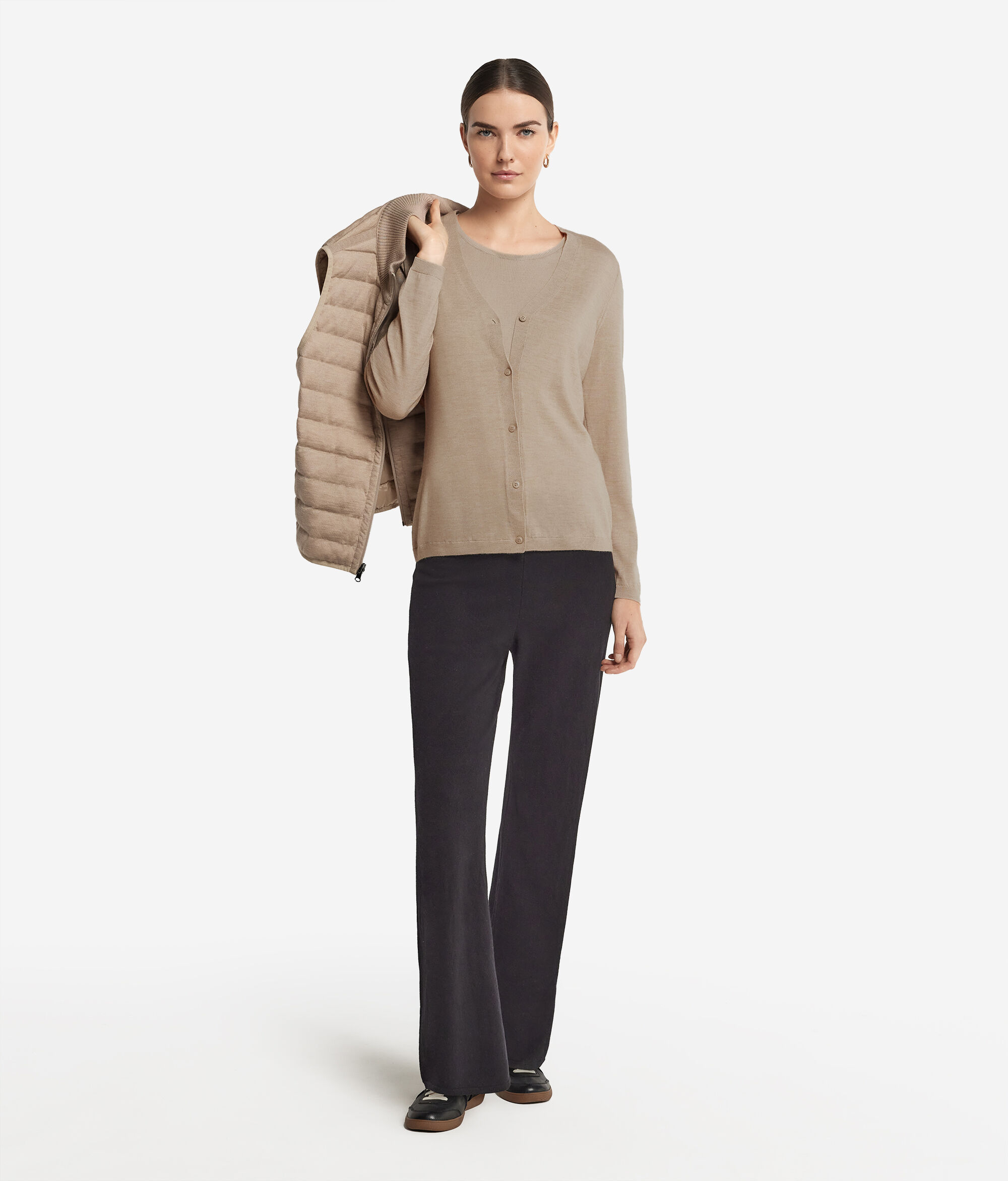 Strickjacke mit V-Ausschnitt aus Kaschmir Ultrafine