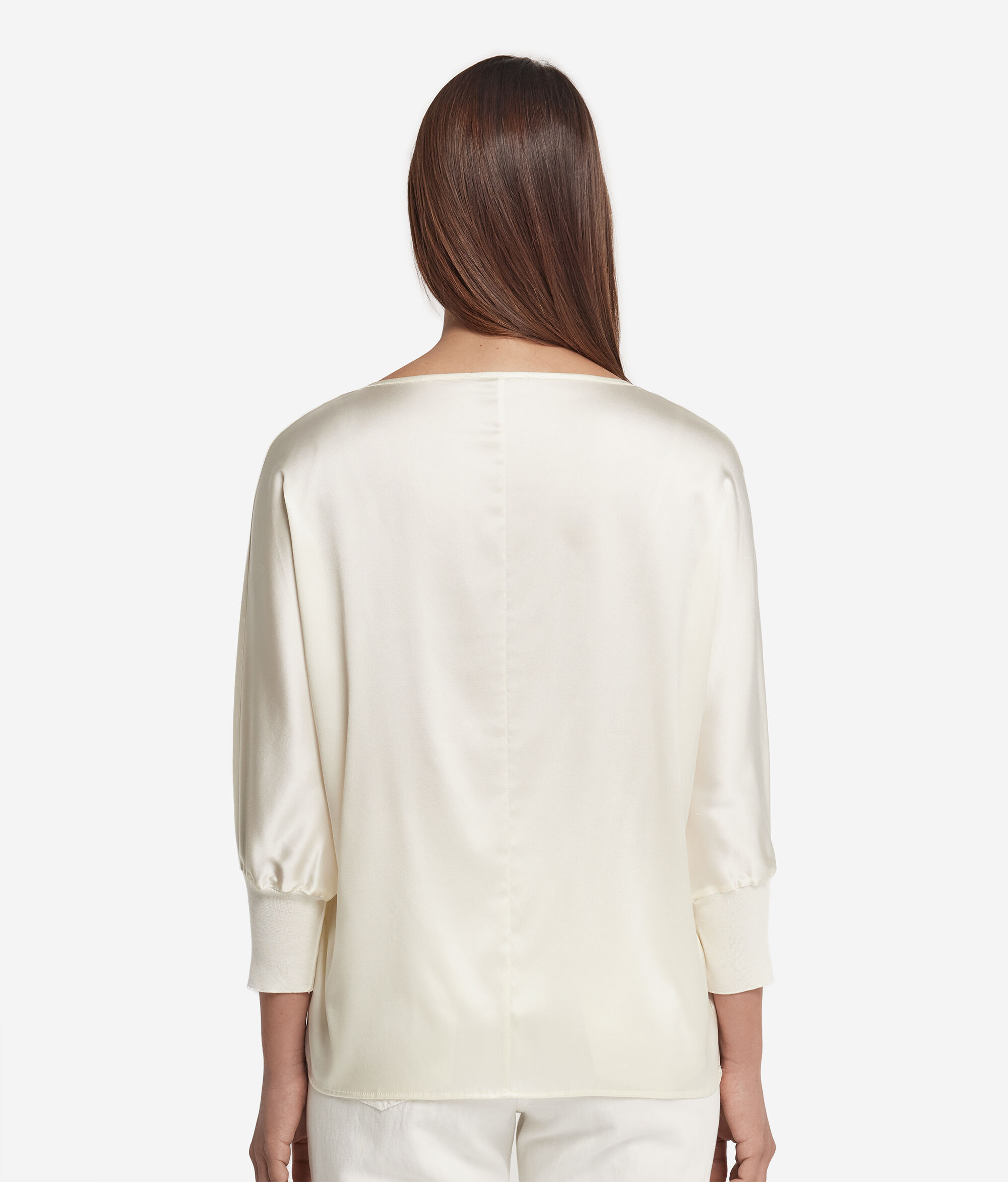 Round-Neck Silk Satin Jumper