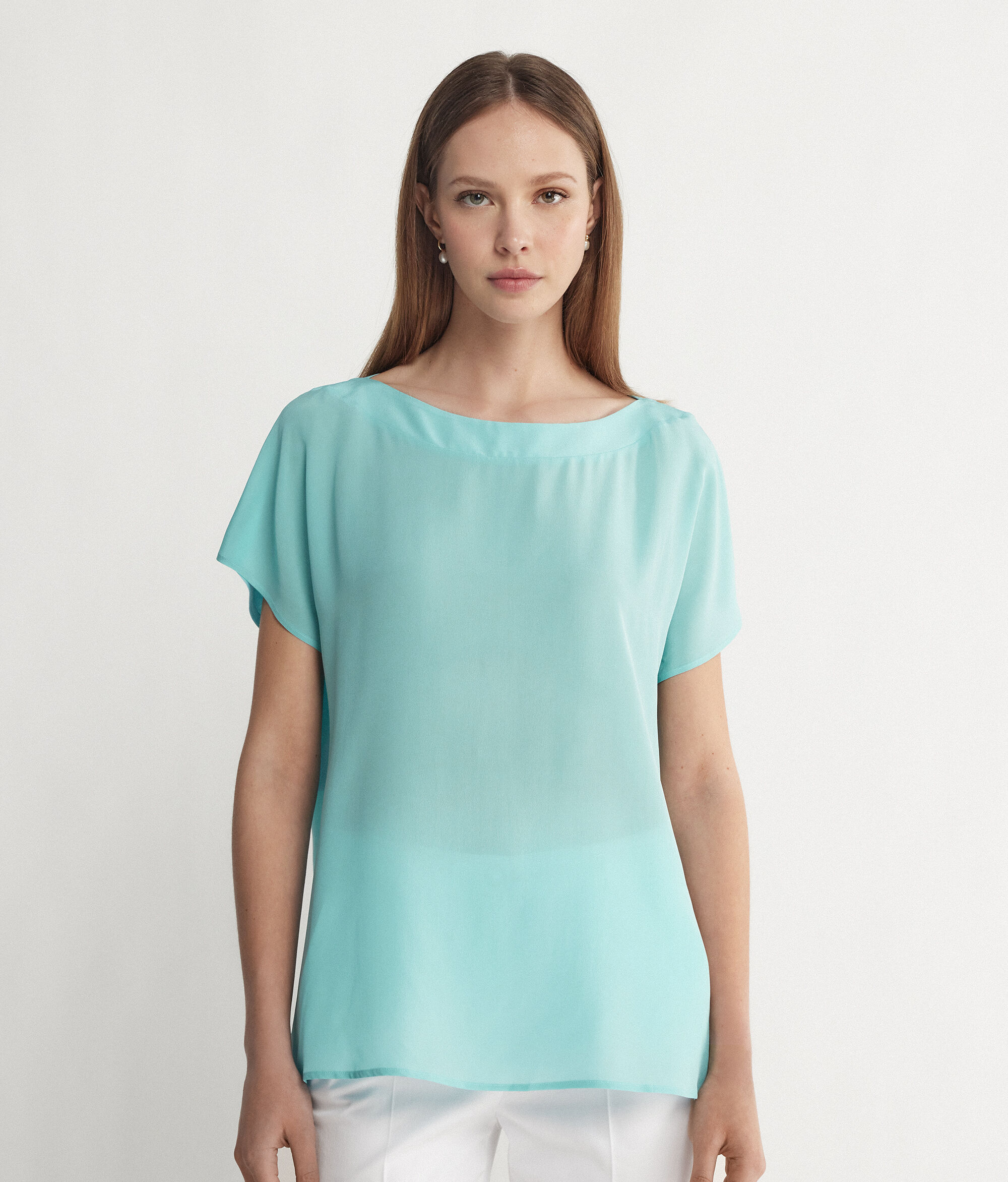 Silk and Modal Boat-Neck T-Shirt