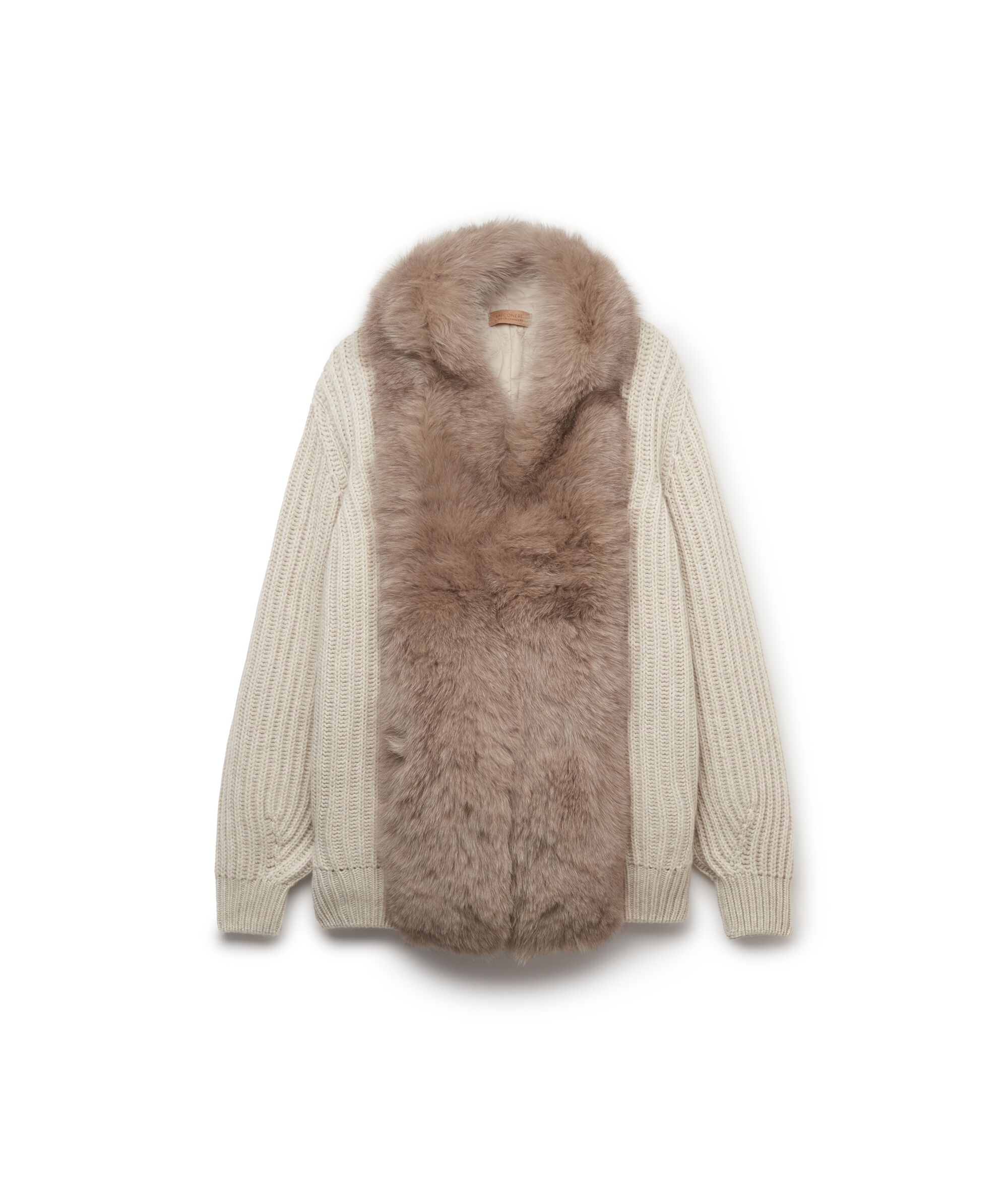Ribbed Coat Created in Cashmere and Fur