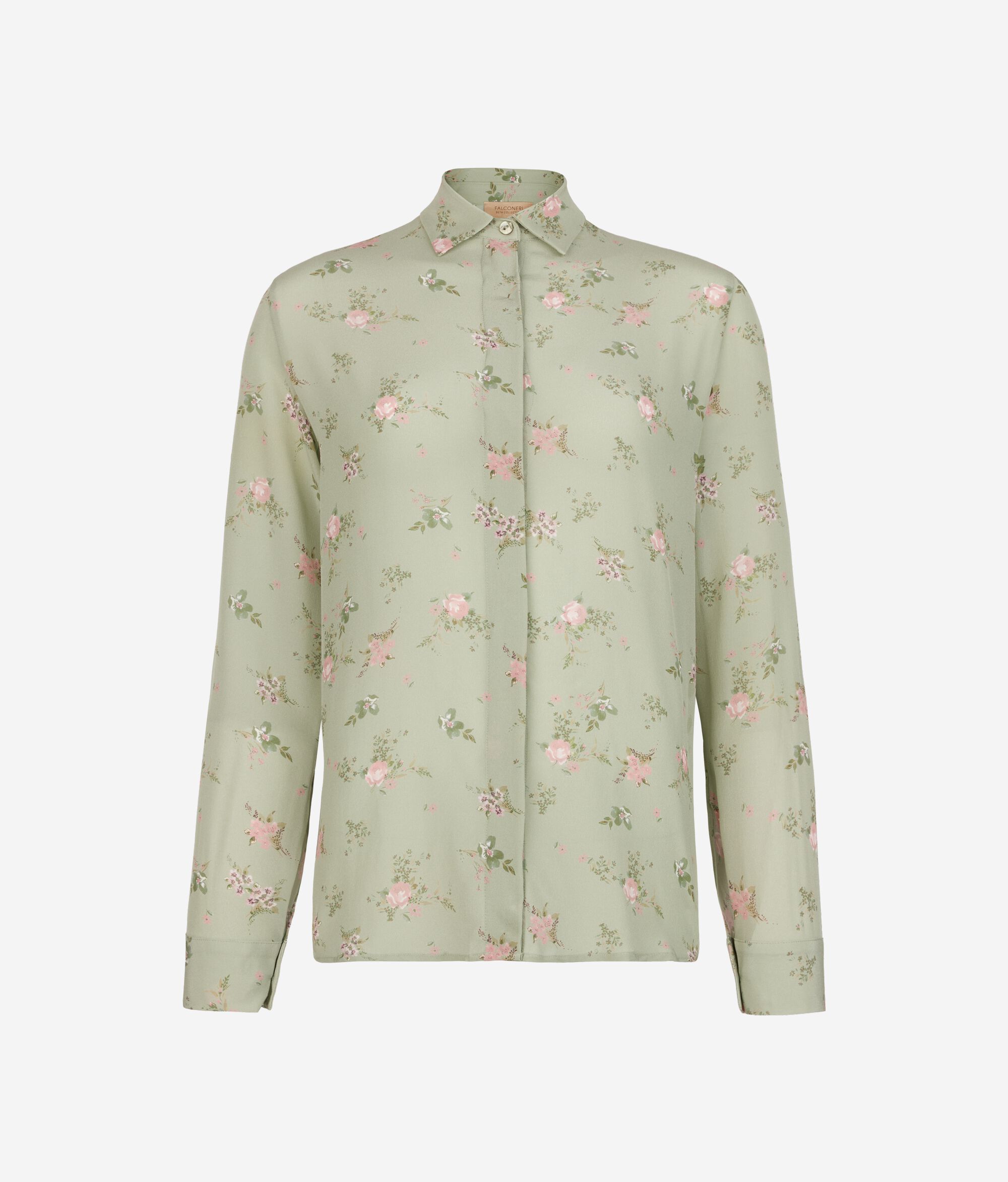 Printed Silk Shirt with Collar