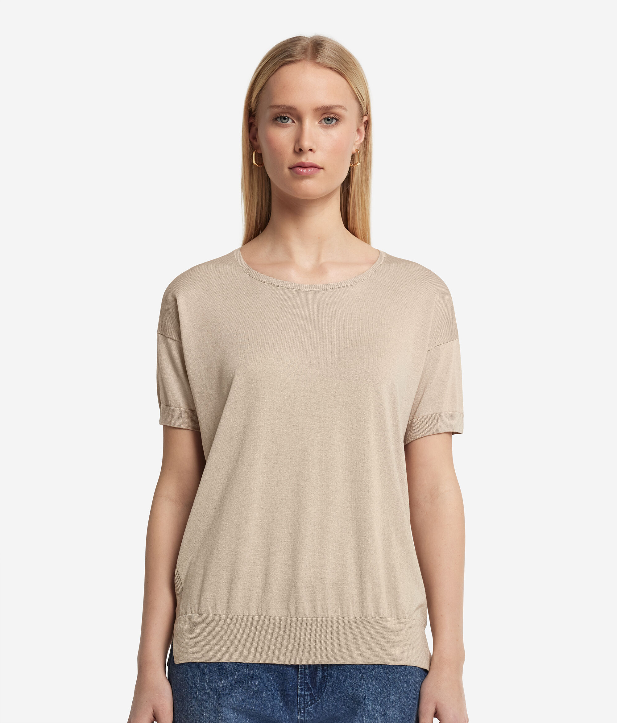 Silk and Cotton Round-Neck Jumper