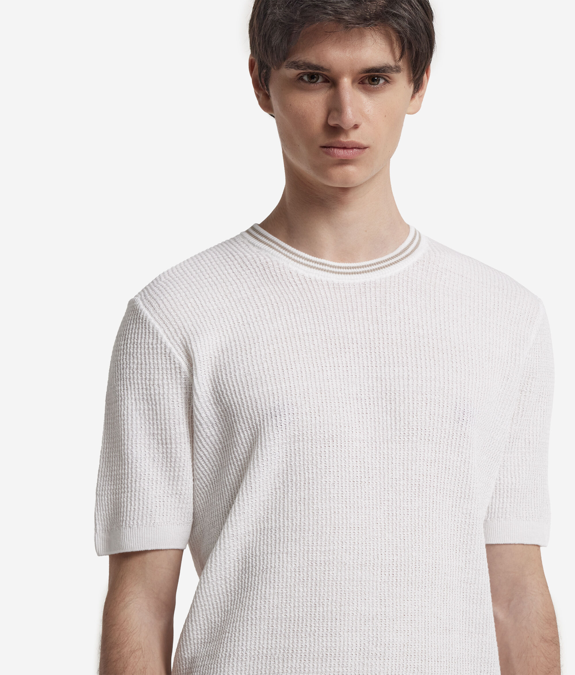 Polo en maille gaufrée
