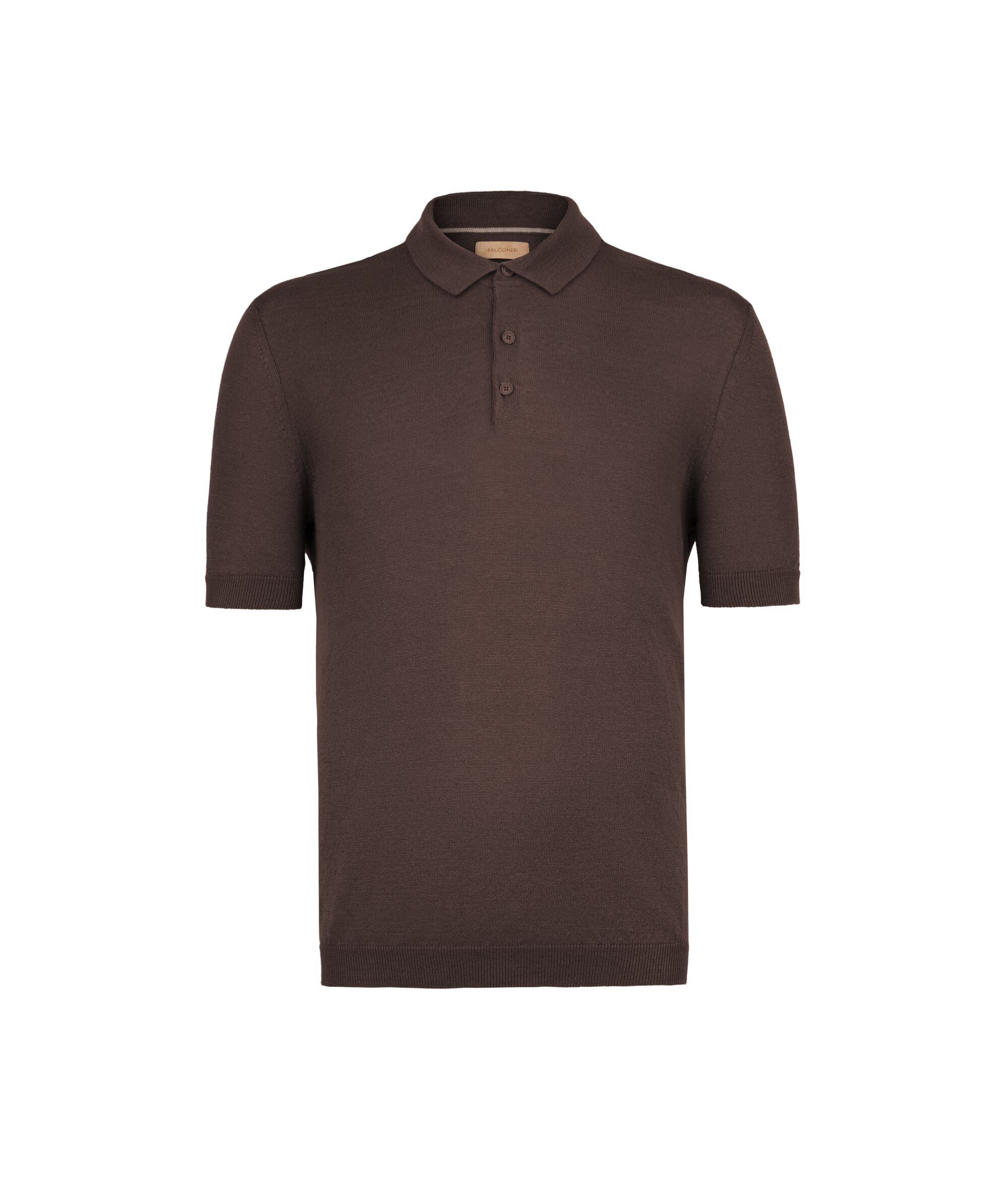 Poloshirt aus Leinen-Baumwollmischung mit kurzen Ärmeln