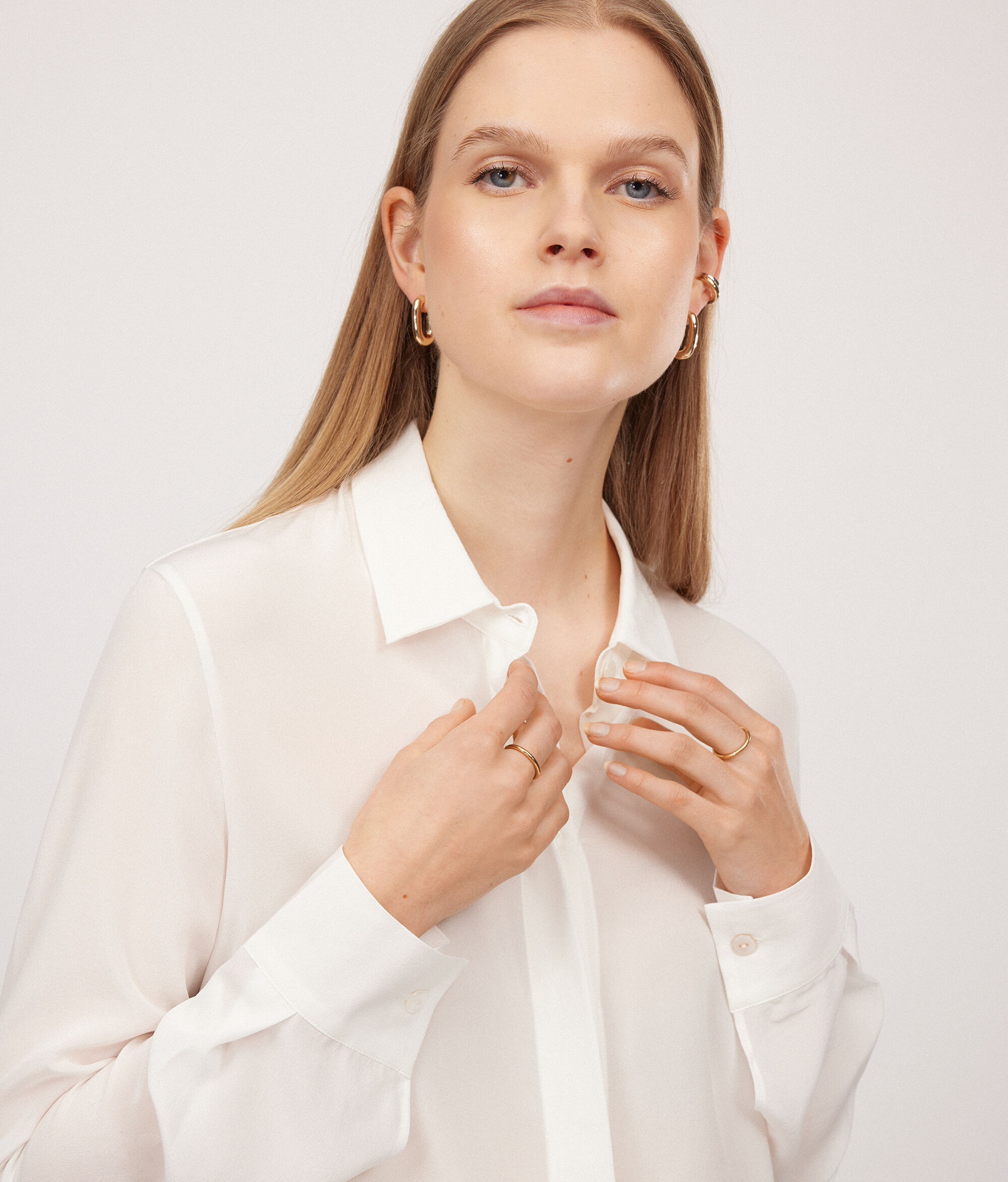 Silk Shirt with Collar