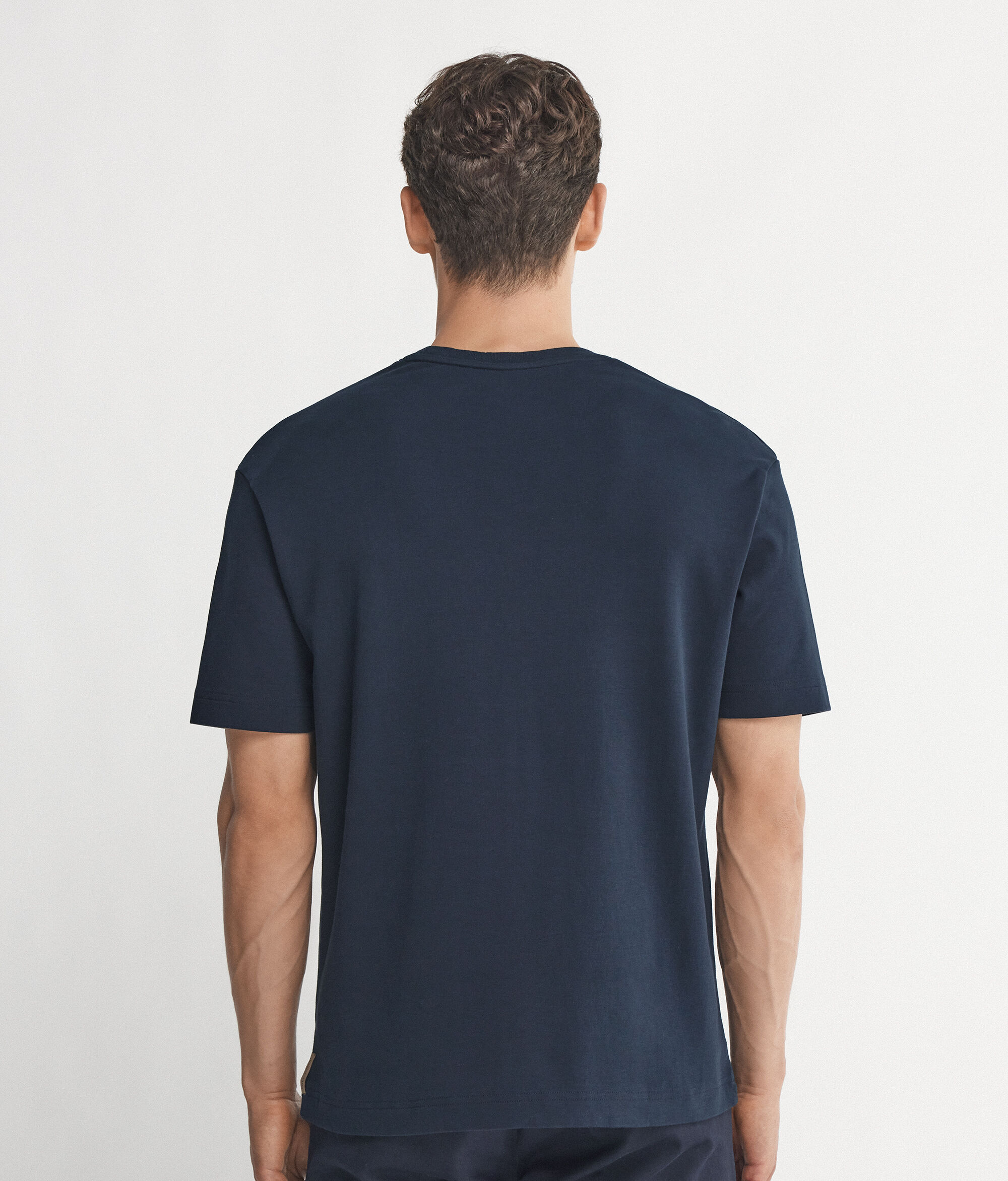 T-shirt με Στρογγυλή Λαιμόκοψη από Βαμβακερό Ζέρσεϊ