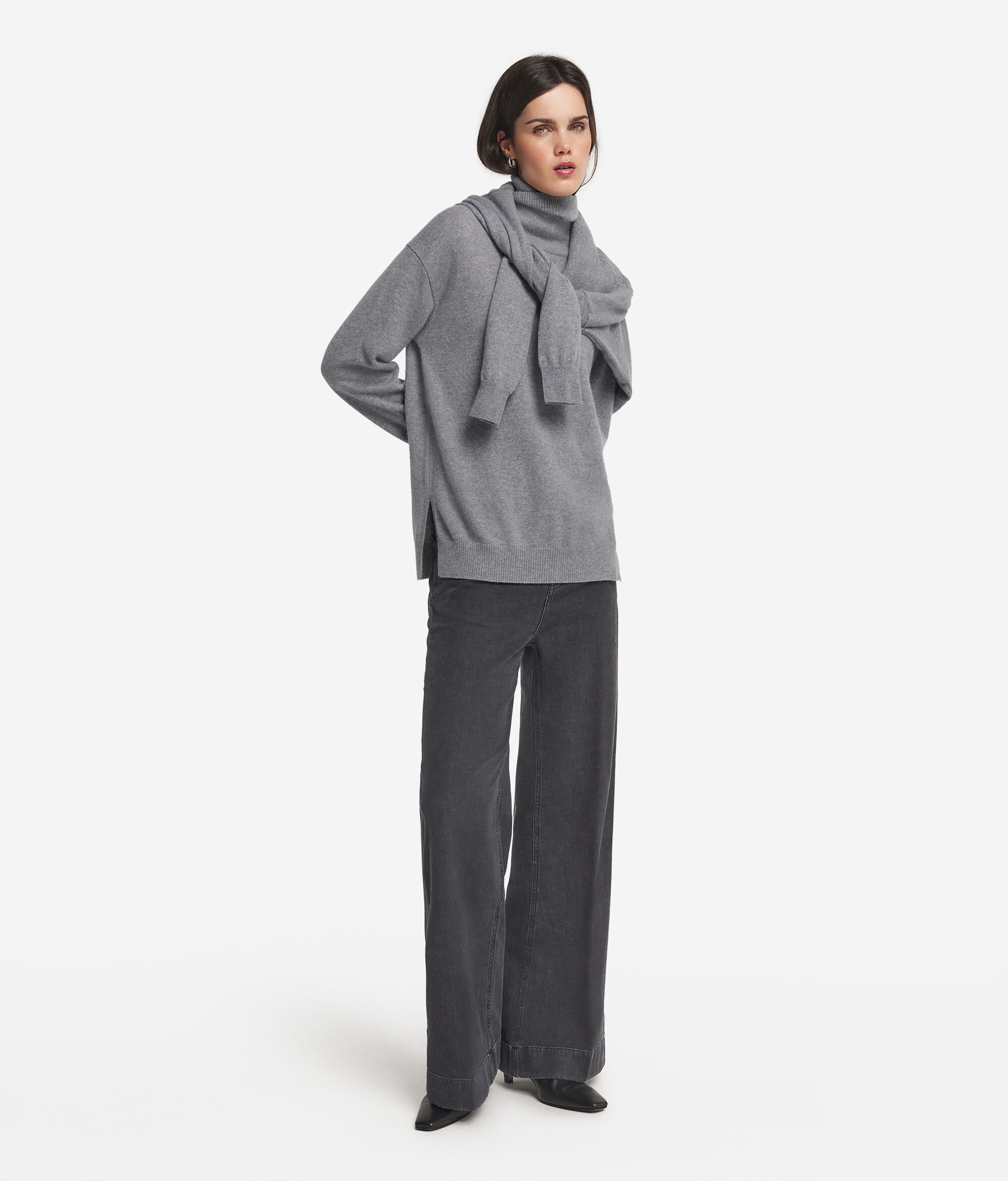 Ultrasoft Cashmere Turtleneck with Slits