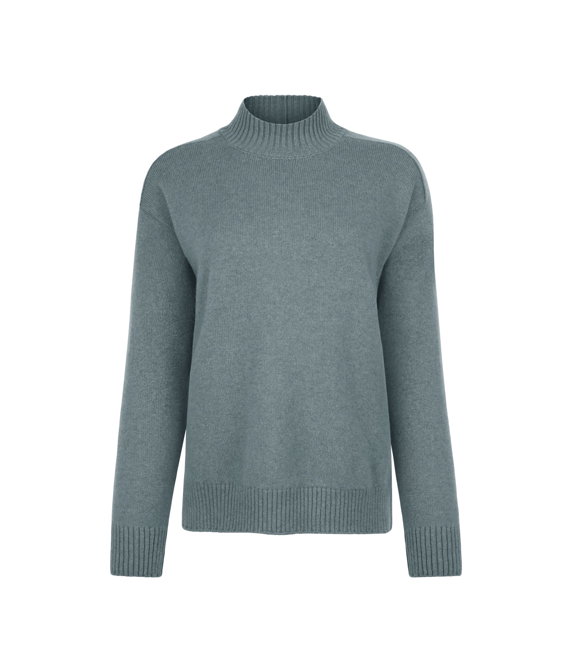 Stehkragenpullover aus Kaschmir Ultrasoft mit Sattelschulter