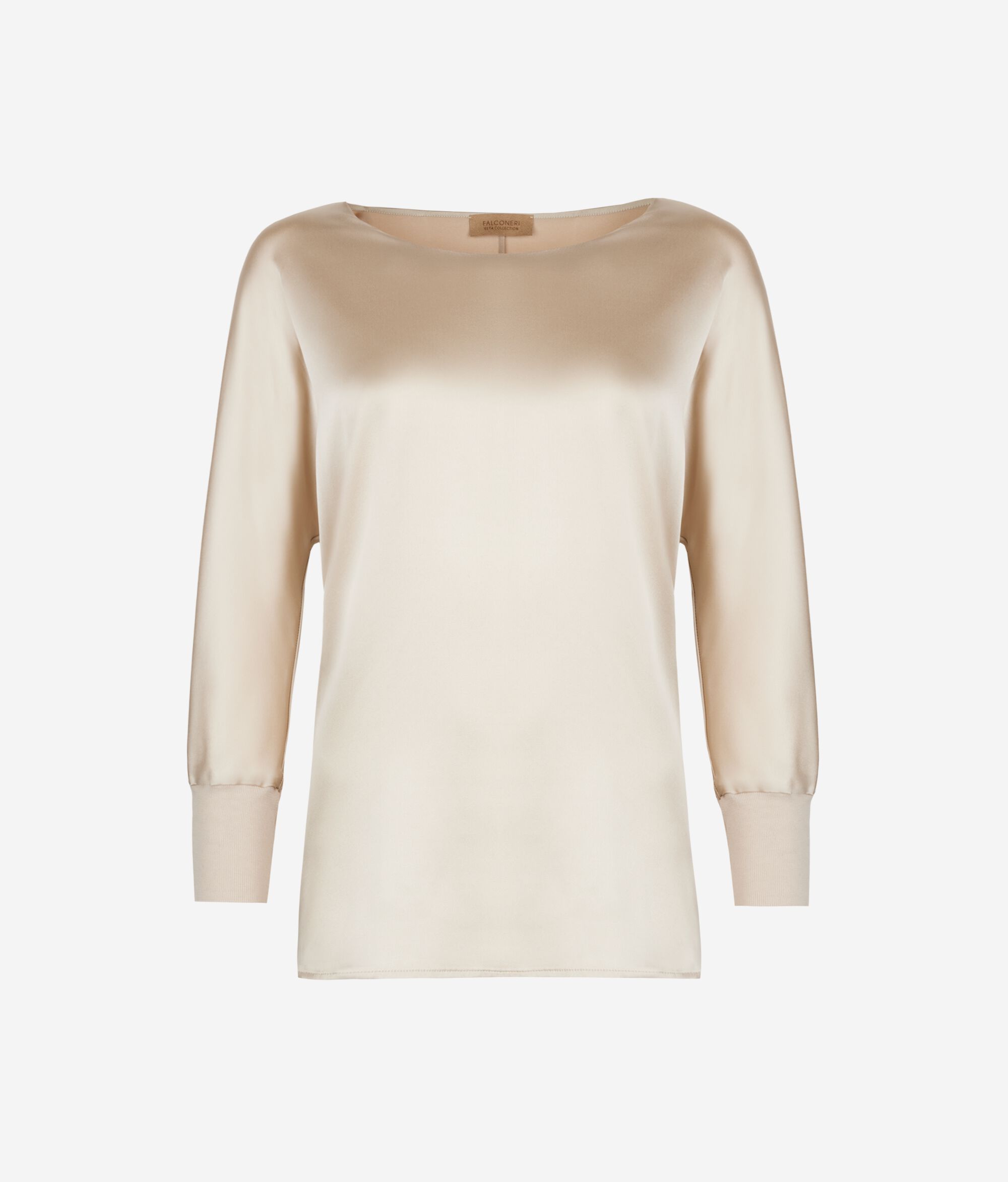 Round-Neck Silk Satin Jumper