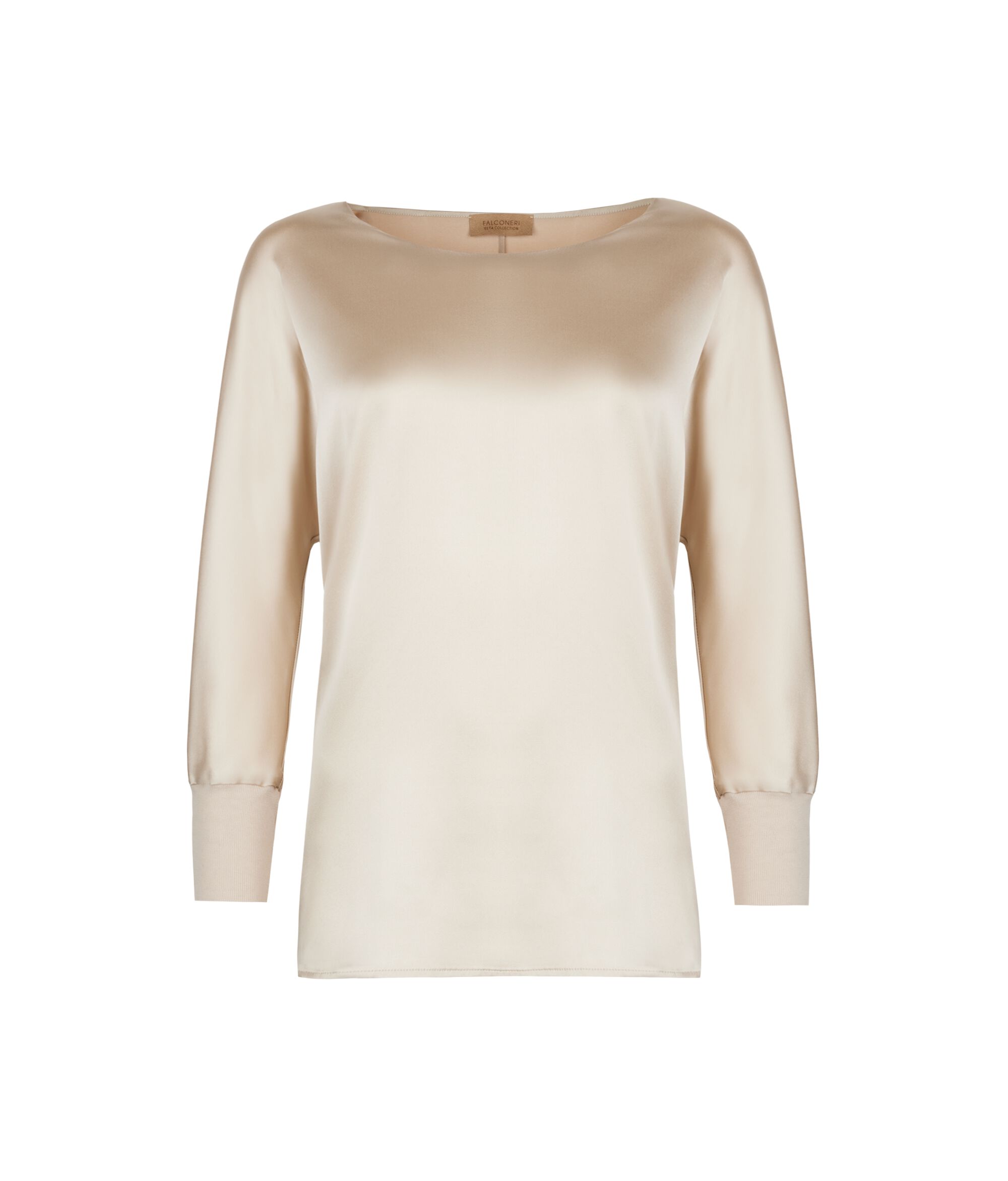 Round-Neck Silk Satin Jumper_8378