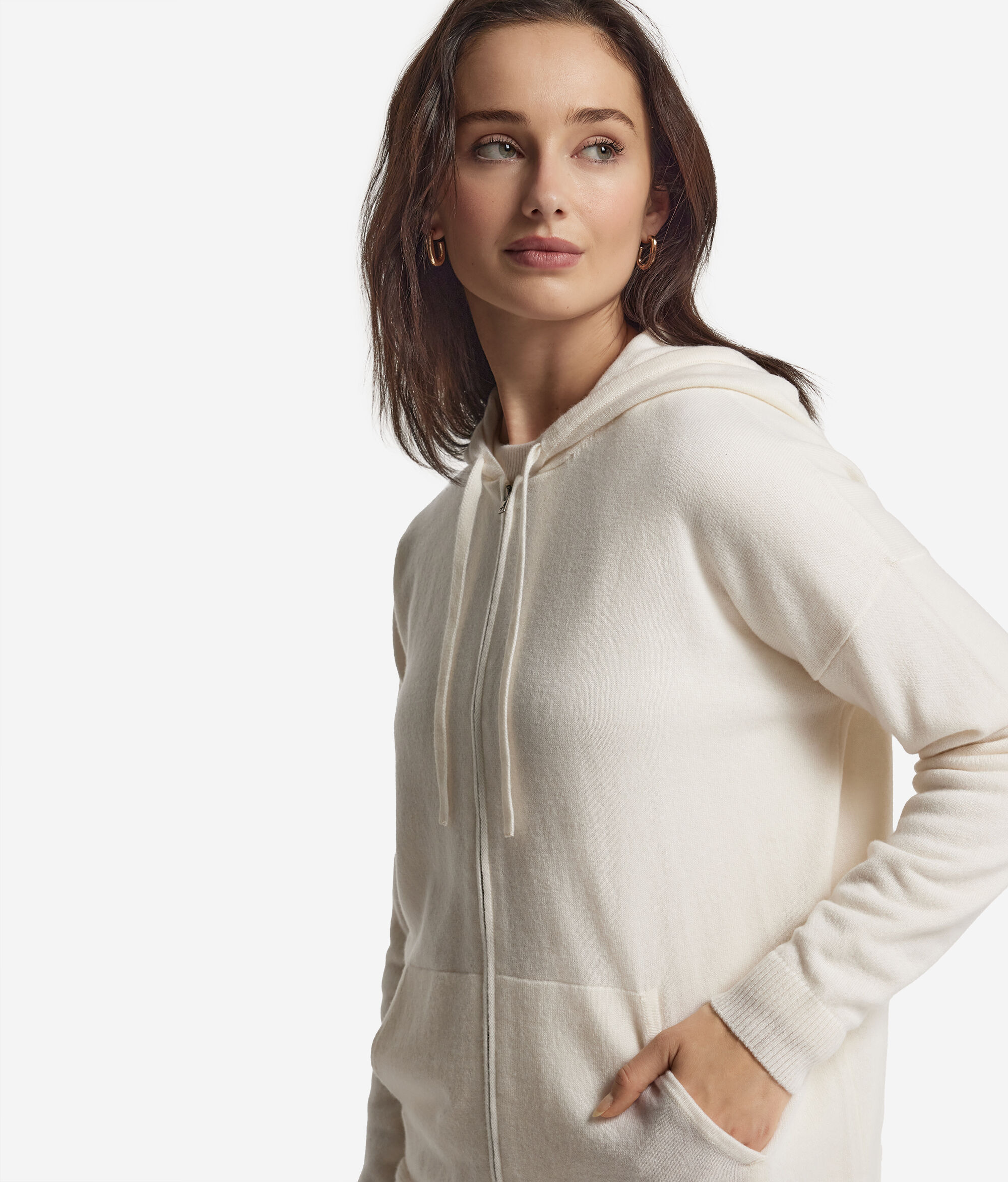 Felpa in Cashmere Ultrasoft con Cappuccio
