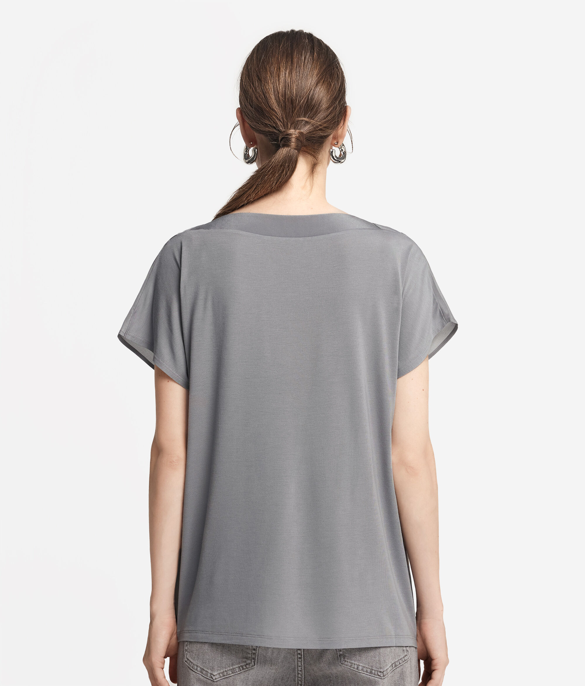 Silk and Modal Boat-Neck T-Shirt