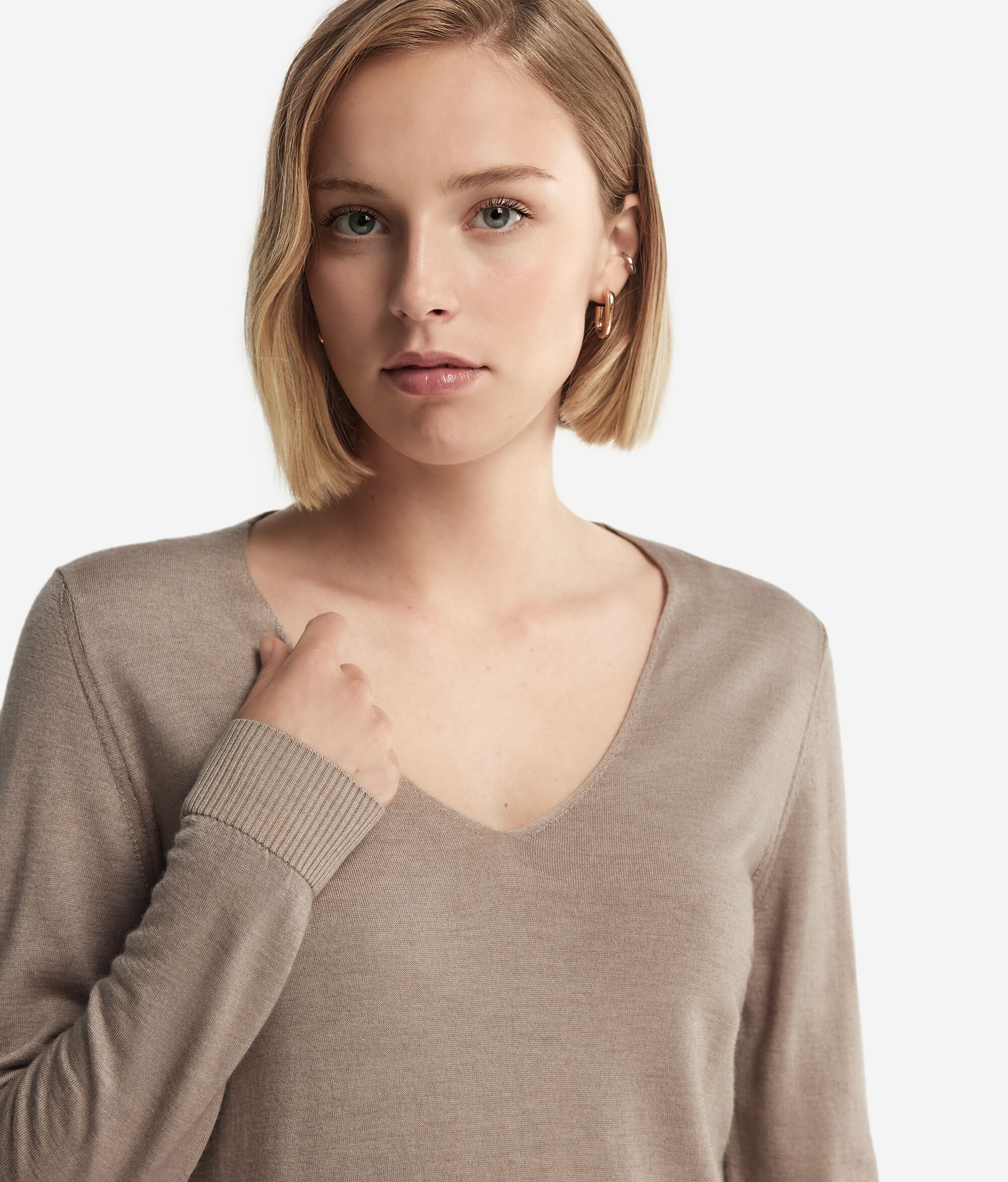 Pullover mit V-Ausschnitt aus Kaschmir Ultrafine