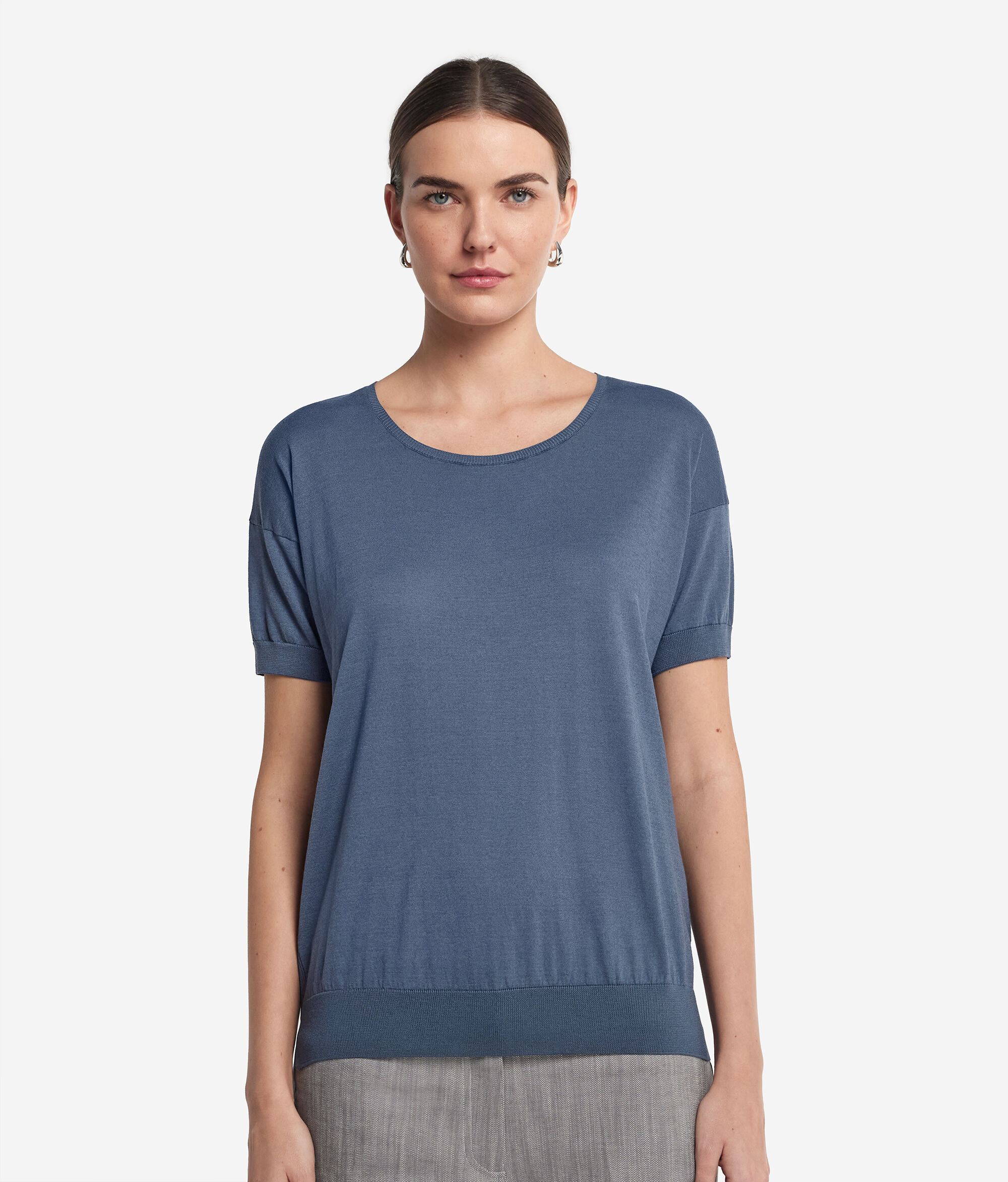 Silk and Cotton Round-Neck Jumper