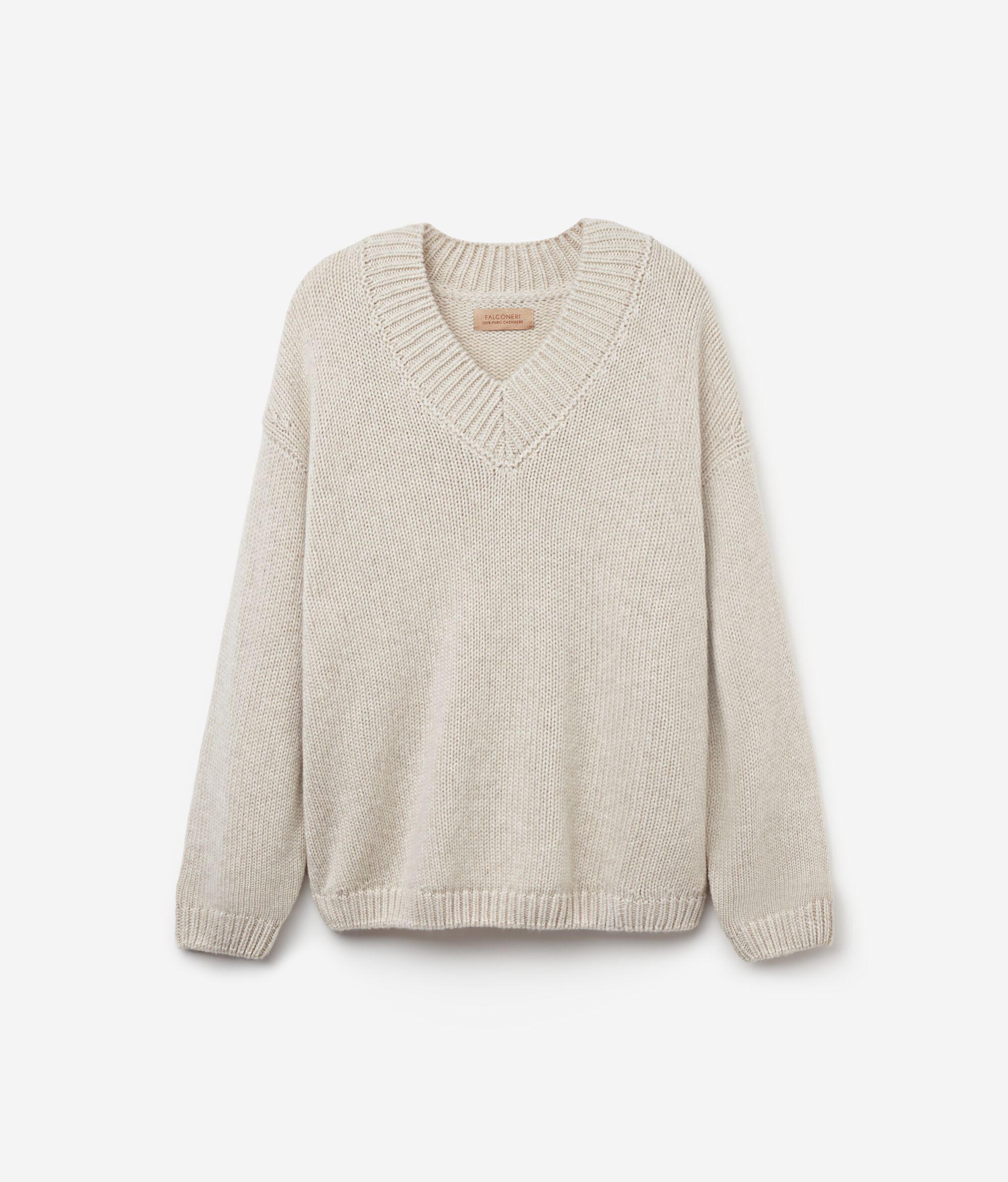Tricot-Pullover mit V-Ausschnitt aus Kaschmir Ultrasoft