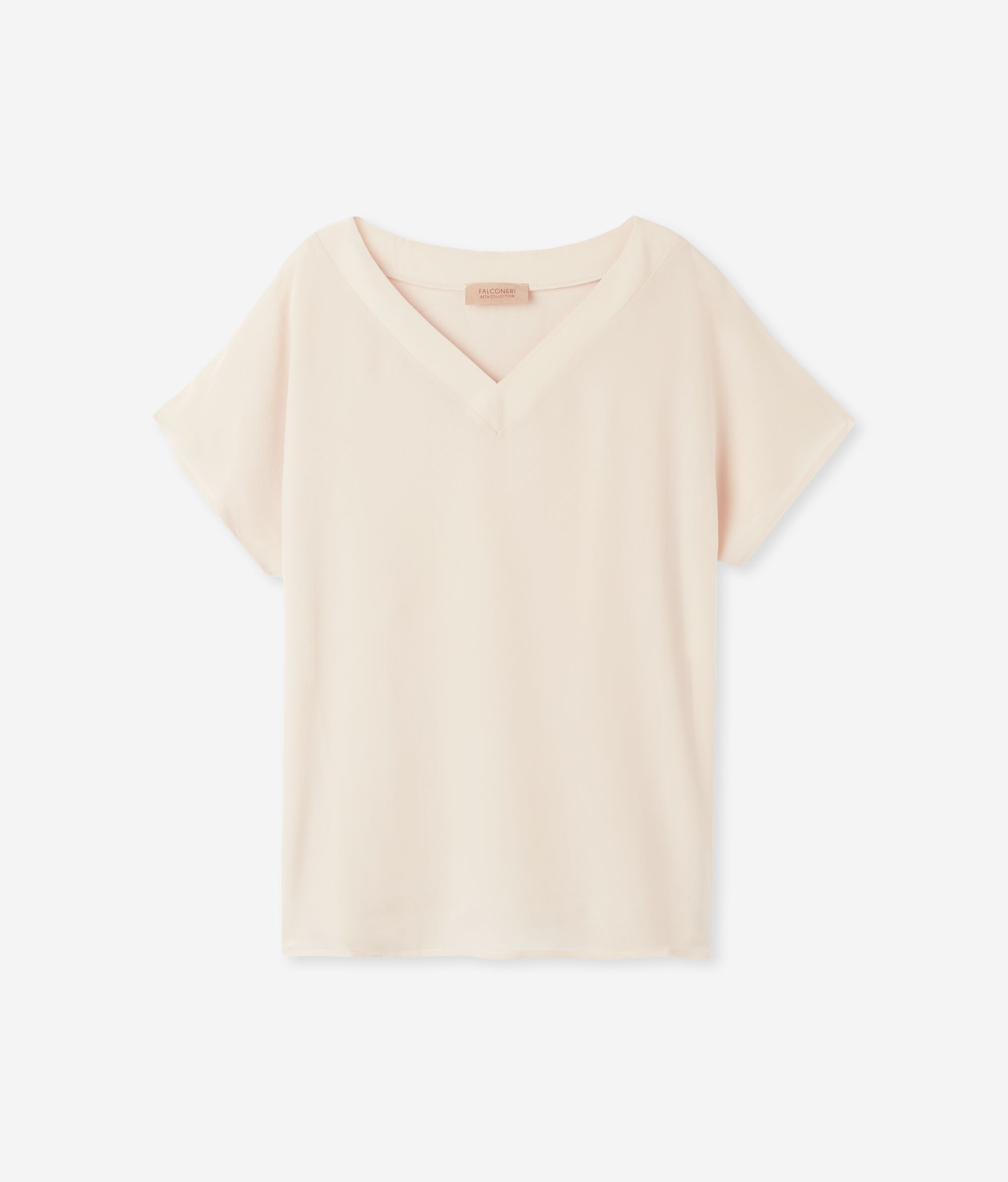 Silk V-Neck Kimono T-Shirt