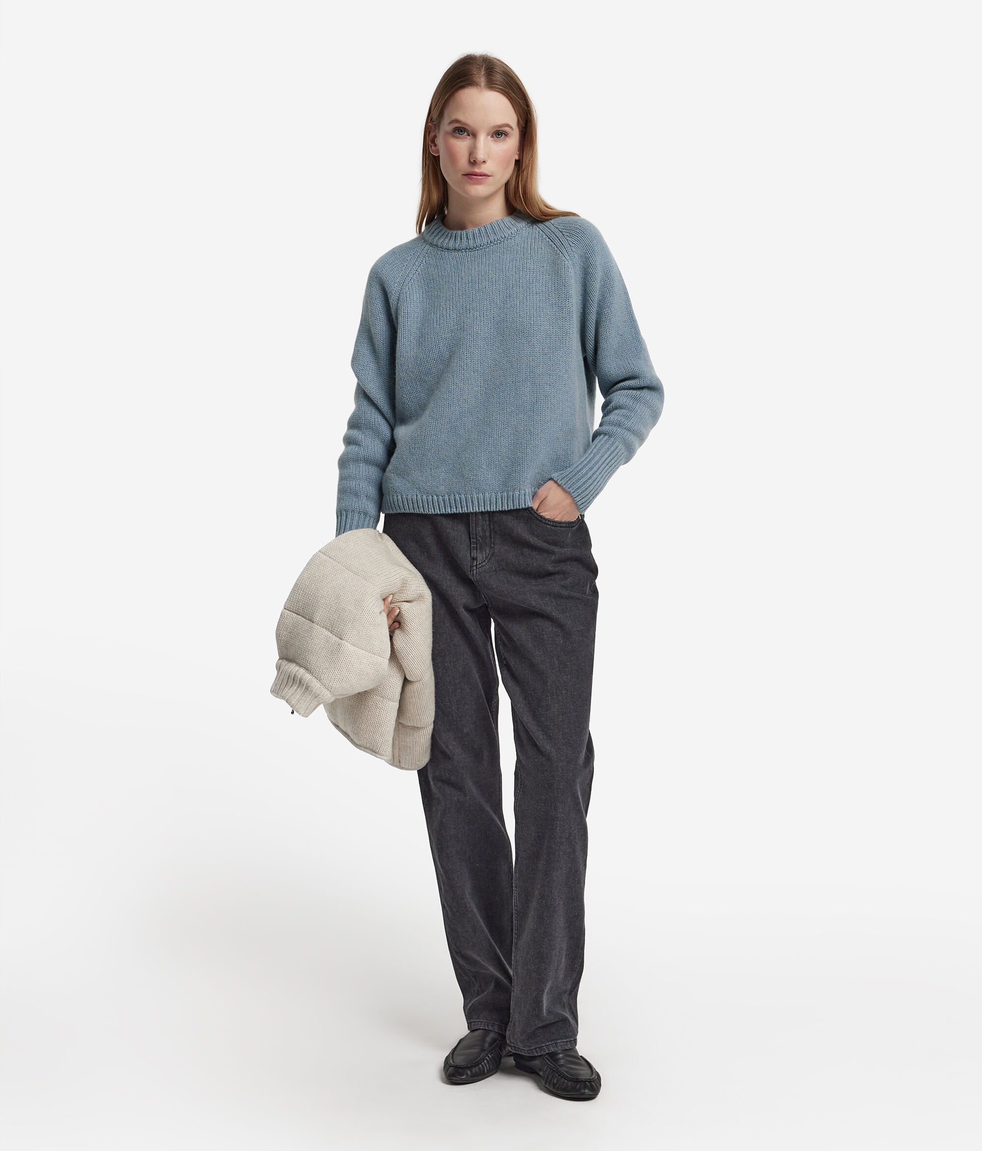 Round-Neck Cashmere Tricot Jumper