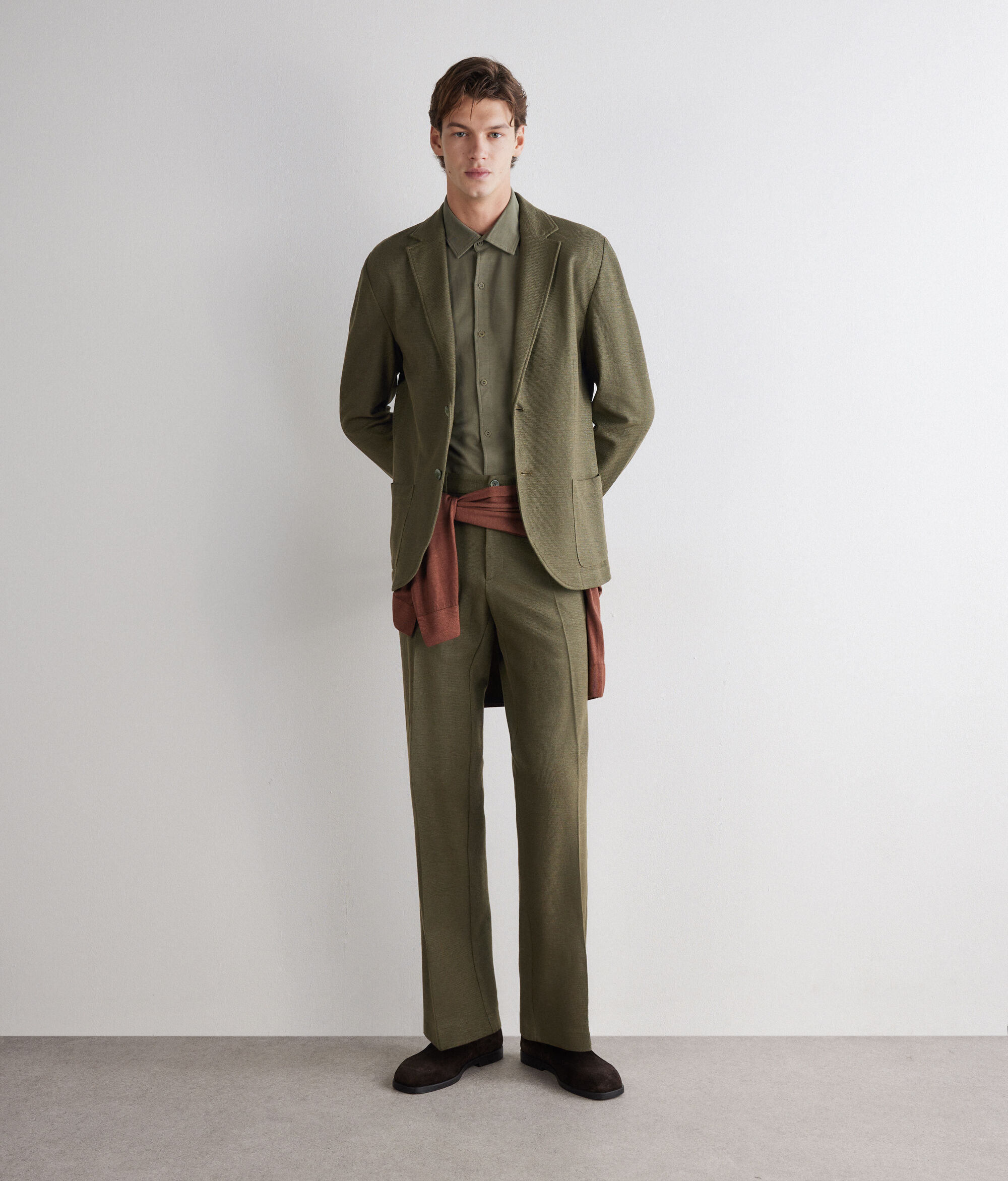 Cotton linen waffle jacket