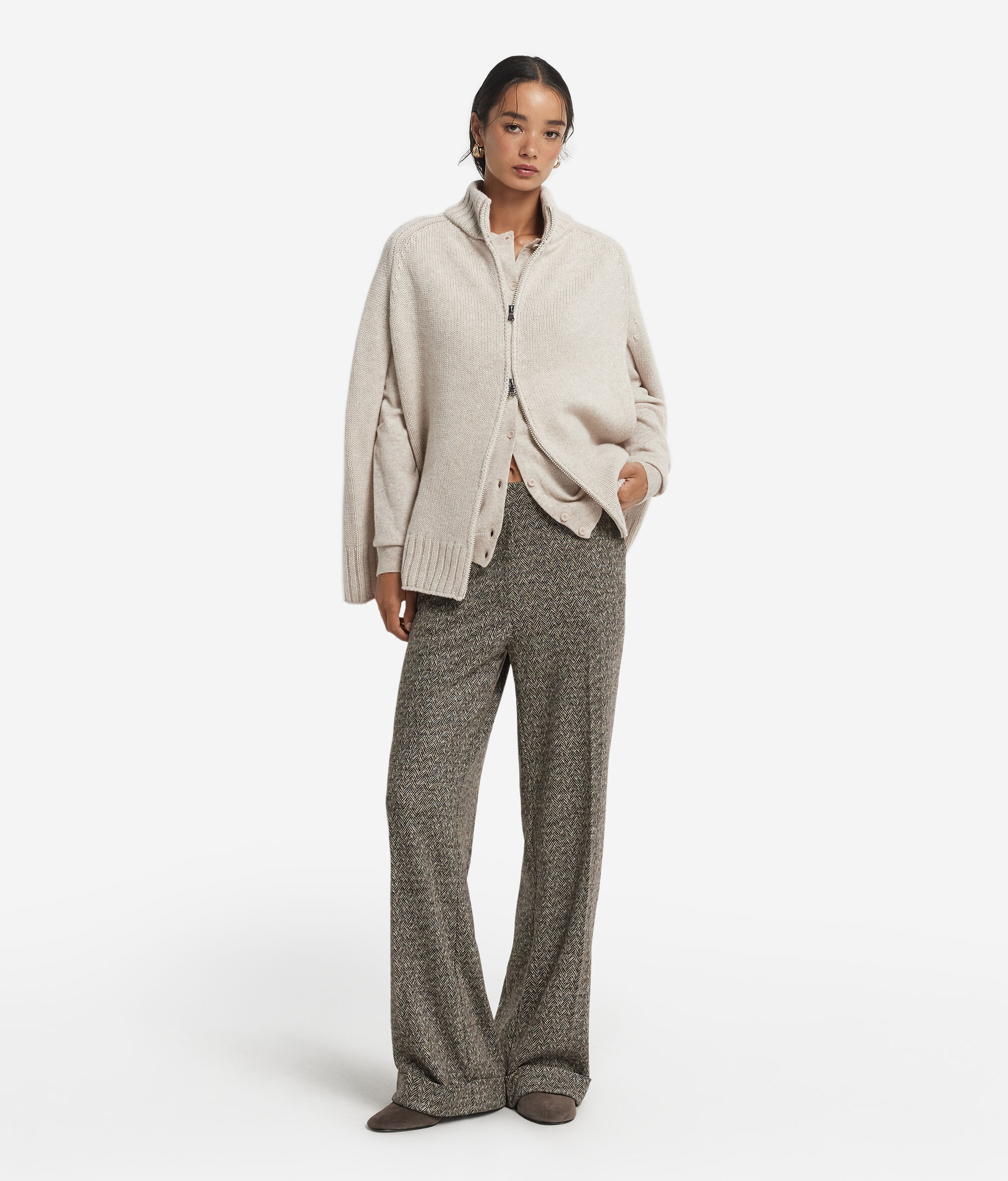Ultrasoft Cashmere Zip-Up Cape