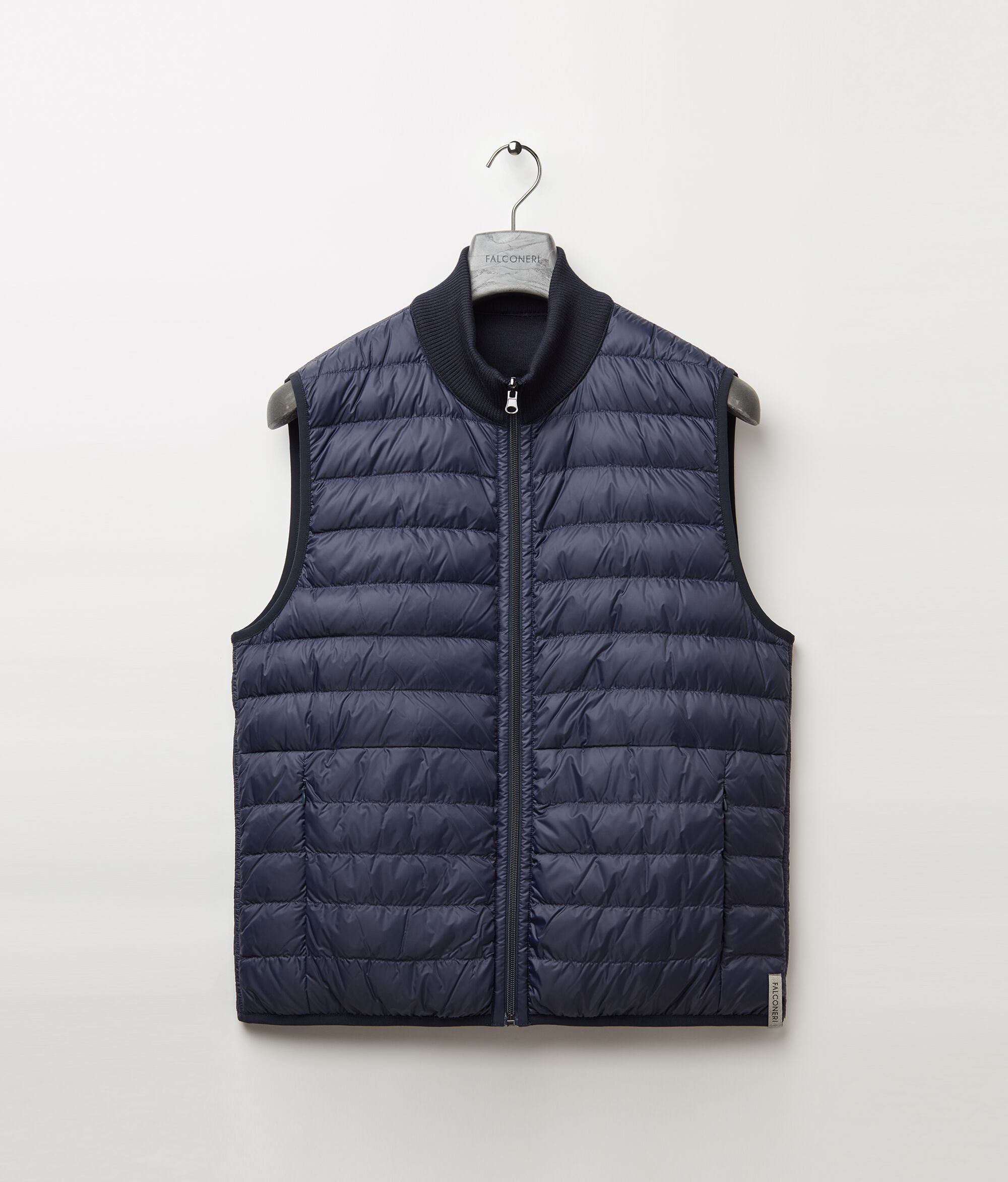 Chaleco de plumas para hombre reversible